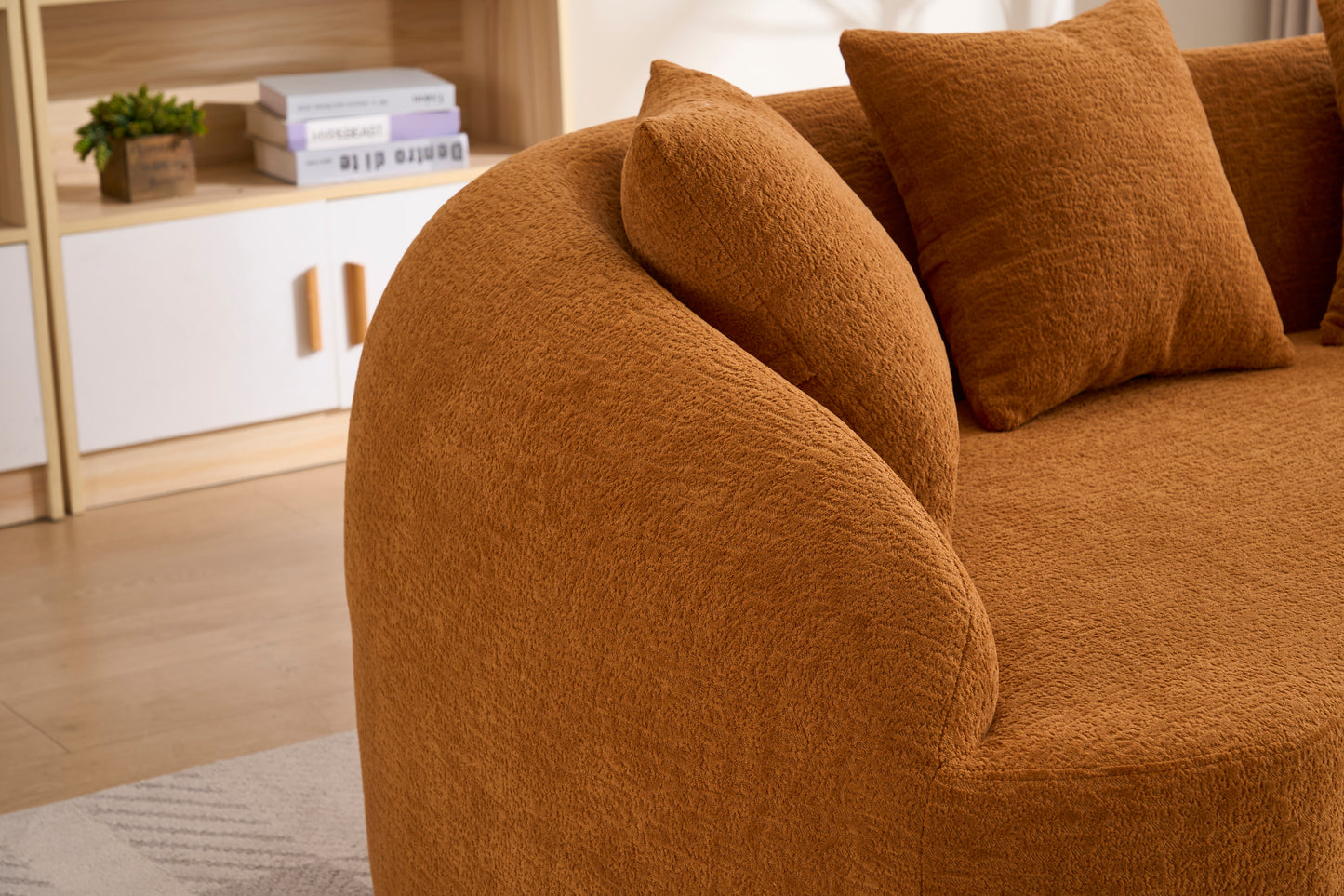 Chenille Compression Loveseat — 2-Seat, 67"W — Orange