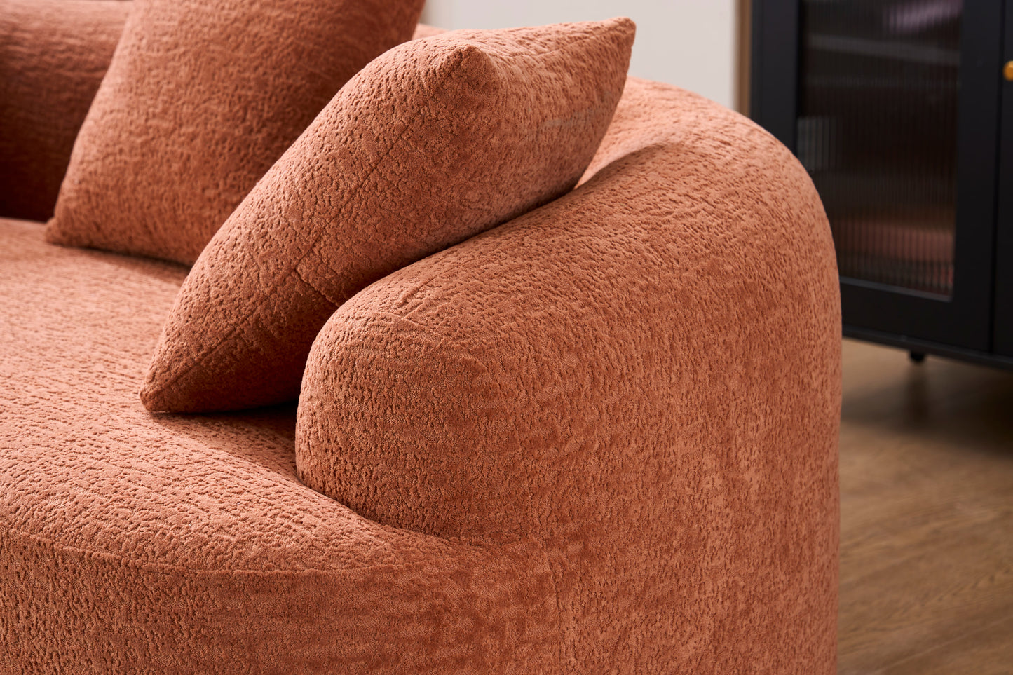 Chenille Compression Loveseat — 2-Seat, 67"W — Coral