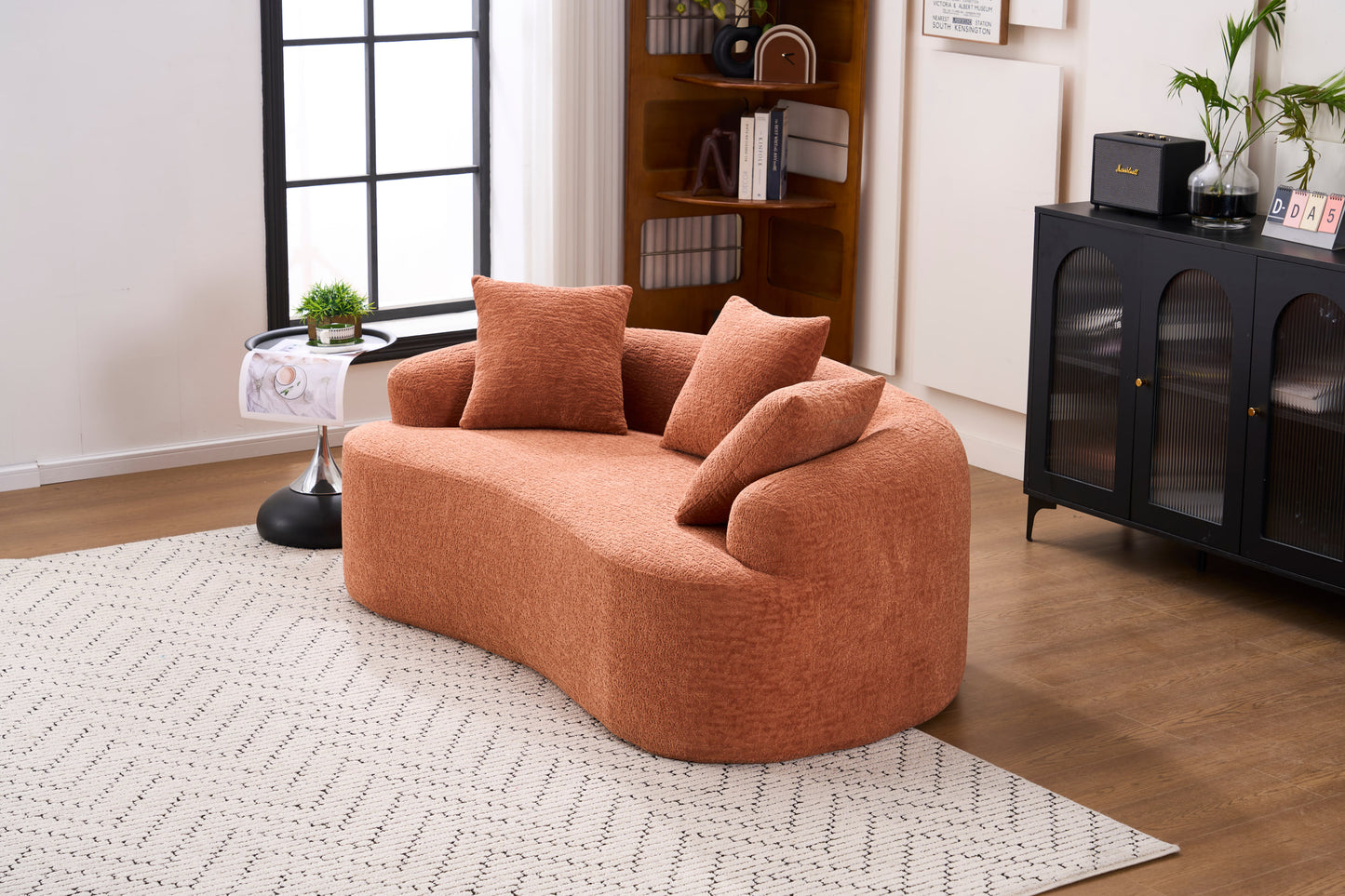 Chenille Compression Loveseat — 2-Seat, 67"W — Coral