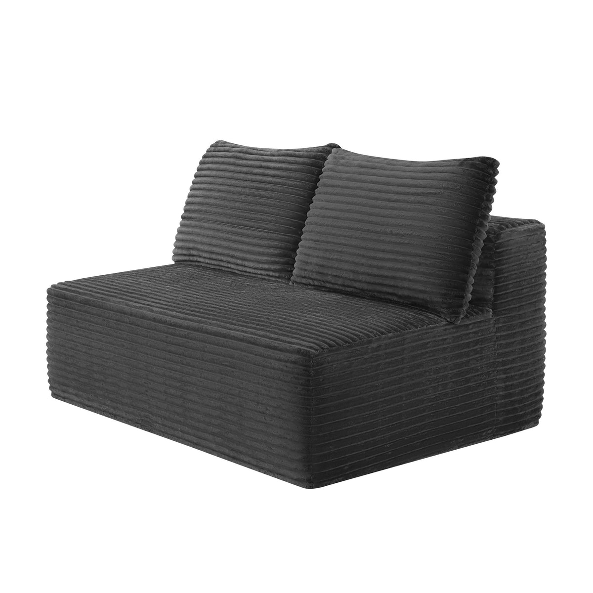 Plush Boneless Loveseat — 2-Seat — Grey