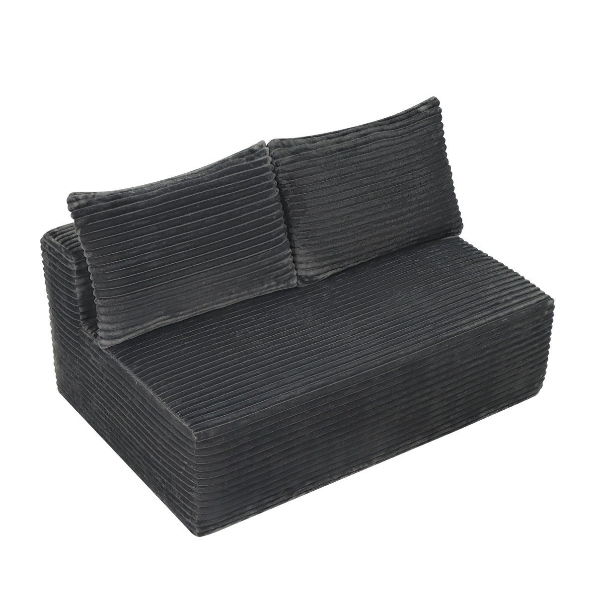Plush Boneless Loveseat — 2-Seat — Grey