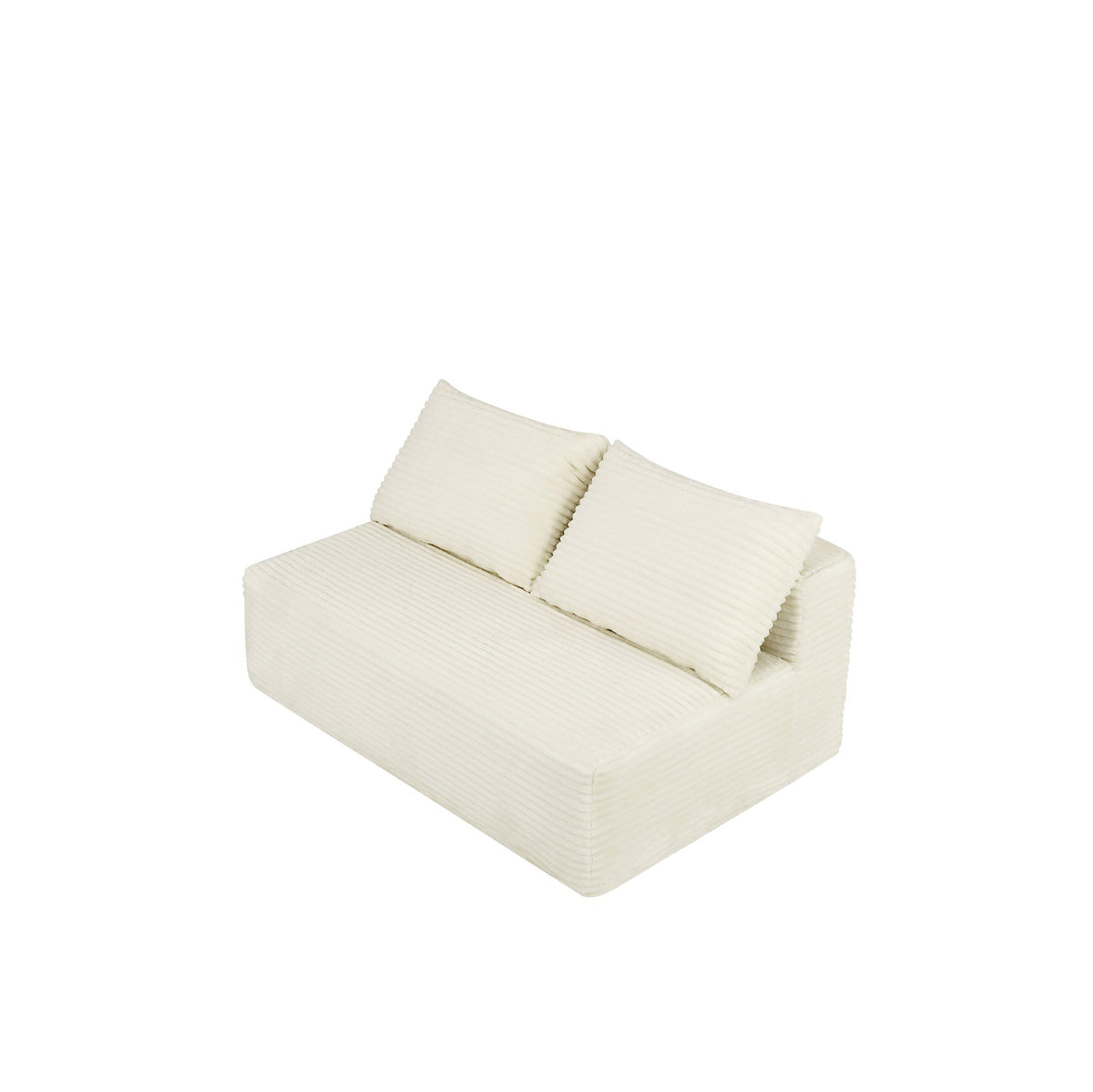 Plush Boneless Loveseat — 2-Seat — White
