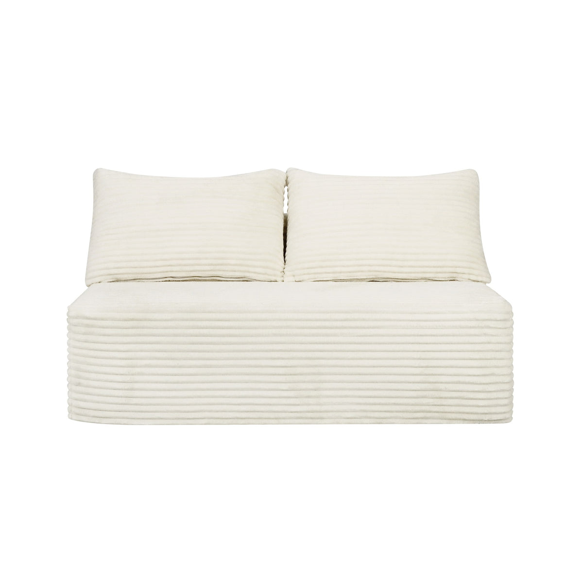 Plush Boneless Loveseat — 2-Seat — White
