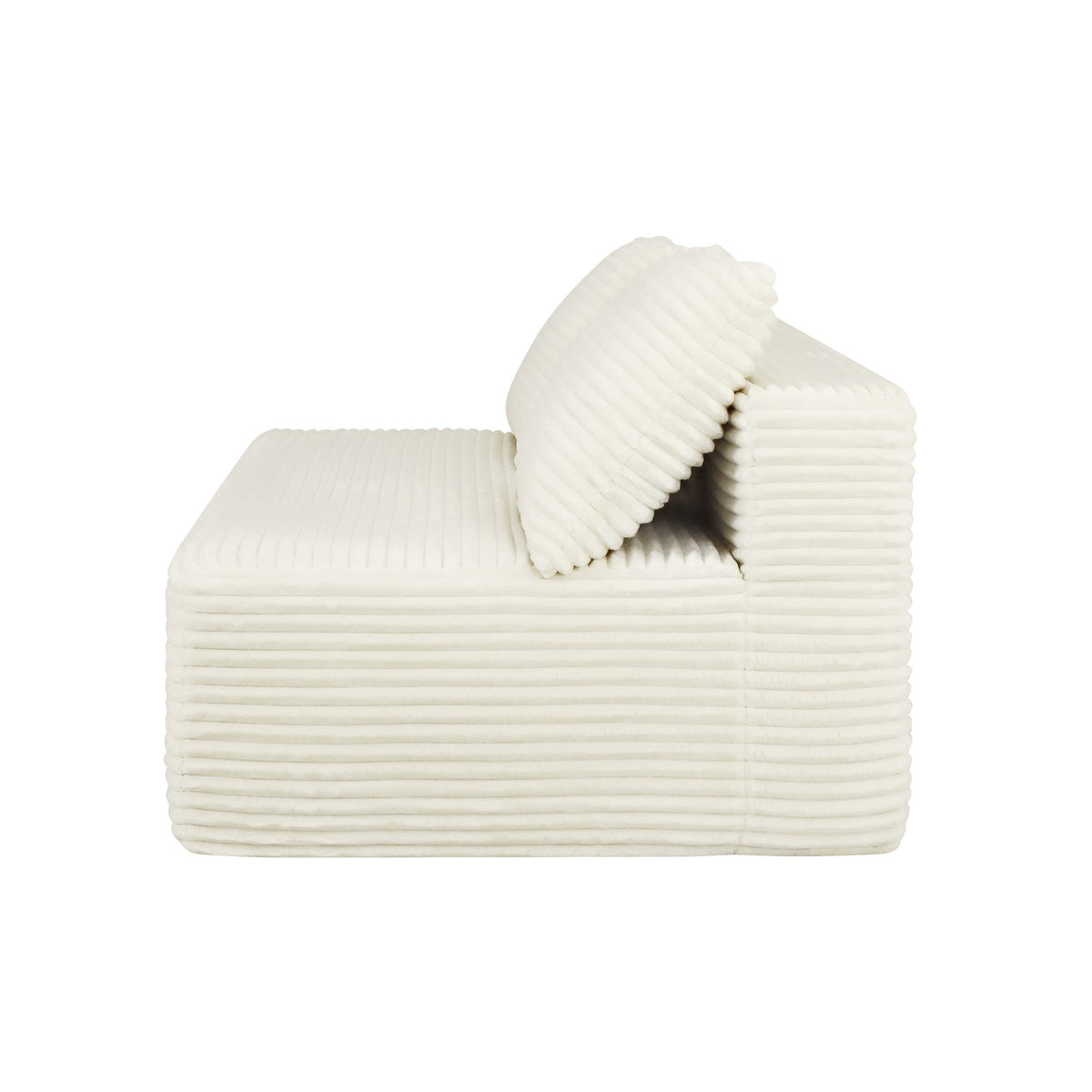 Plush Boneless Loveseat — 2-Seat — White