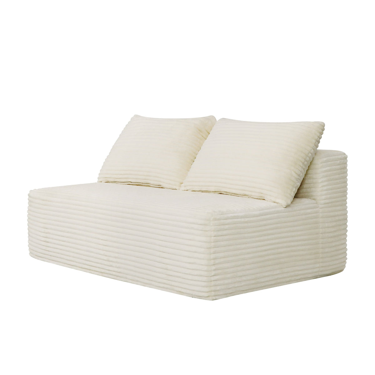 Plush Boneless Loveseat — 2-Seat — White