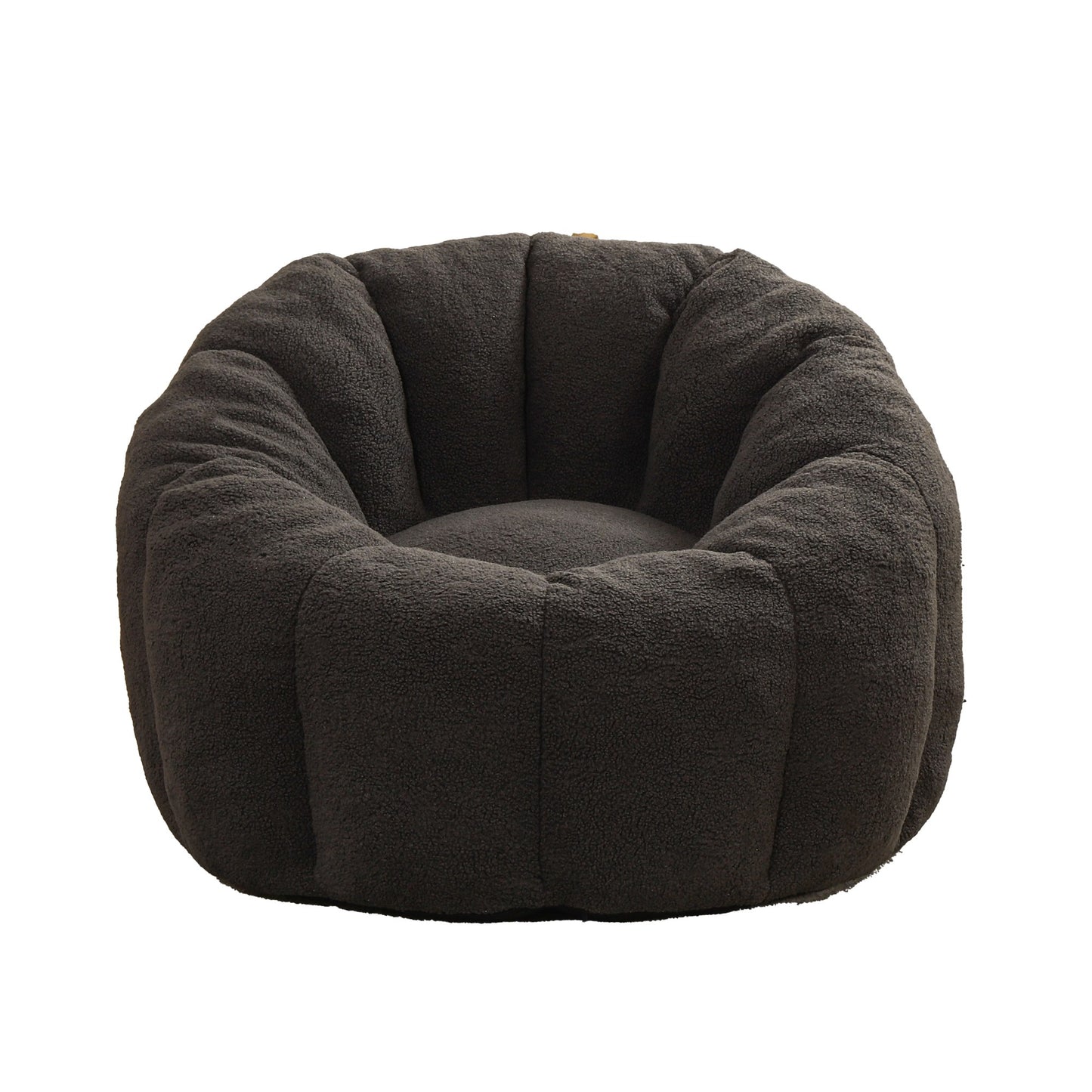 Charcoal teddy fleece accent chair, front three-quarter studio view — Dark Gray / 1-Seat