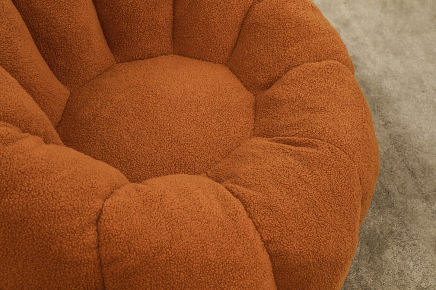 Close-up of the deep bucket seat — Burnt Orange / 1-Seat