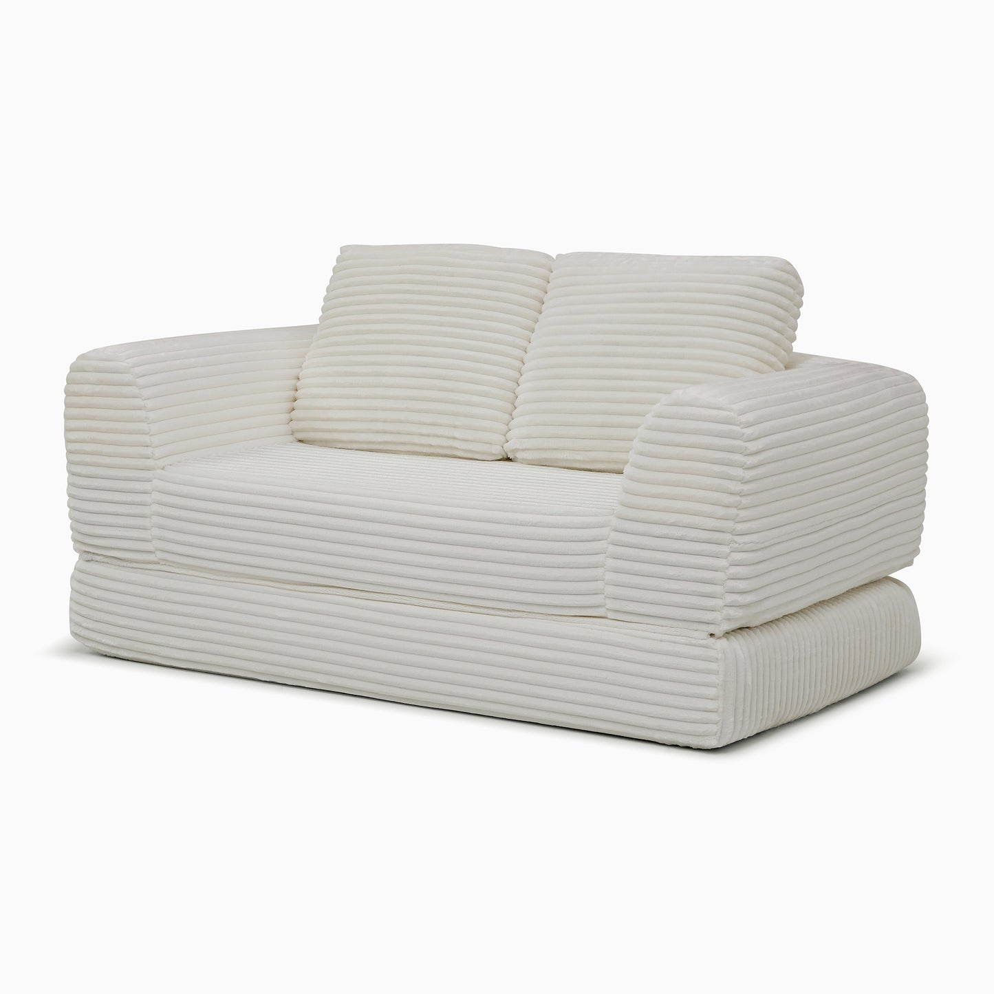 Corduroy Compression Sofa — 2/3/5-Seat — Beige / 2-Seat