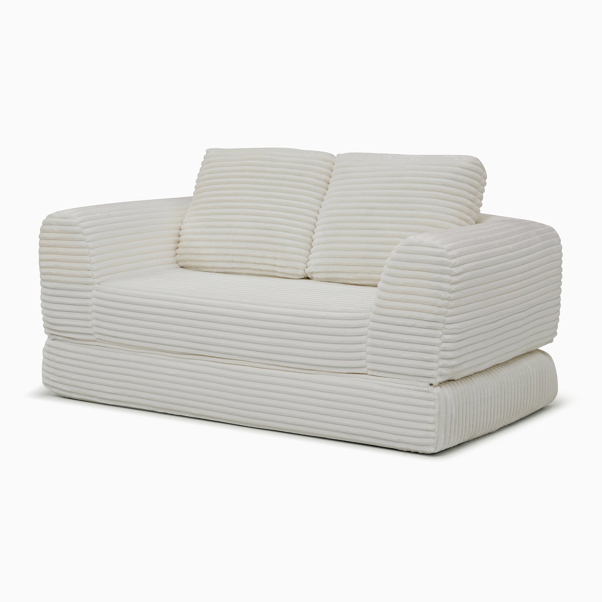 Corduroy Compression Sofa — 2/3/5-Seat — Beige / 2-Seat