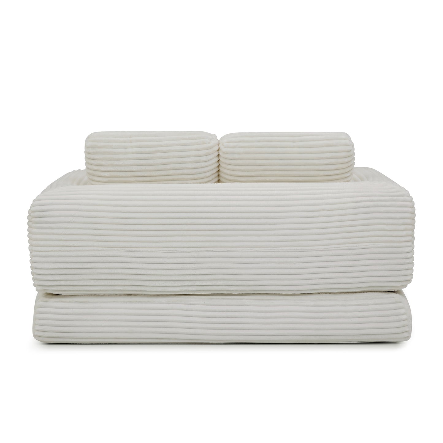 Corduroy Compression Sofa — 2/3/5-Seat — Beige / 2-Seat
