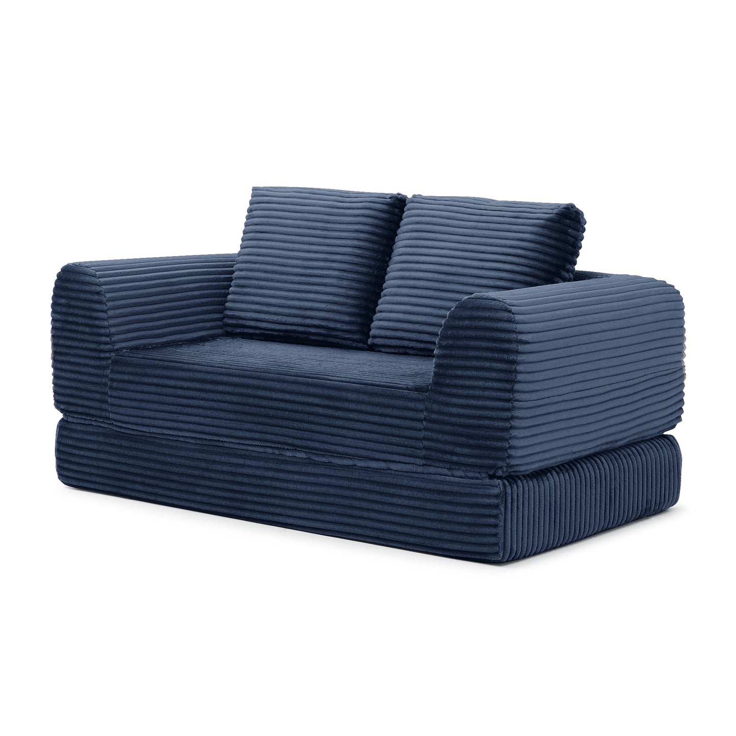 Corduroy Compression Sofa — 2/3/5-Seat — Blue / 2-Seat