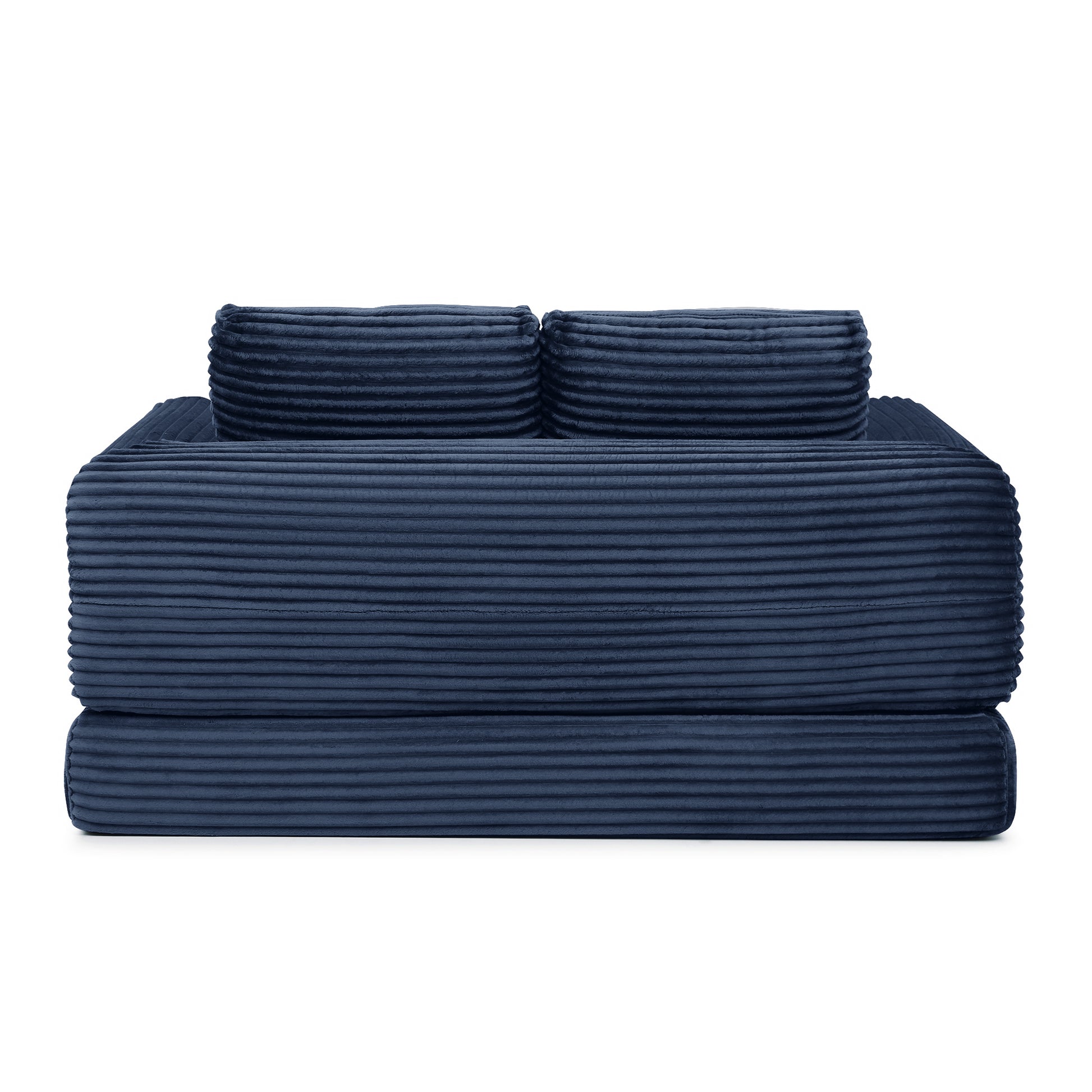Corduroy Compression Sofa — 2/3/5-Seat — Blue / 2-Seat