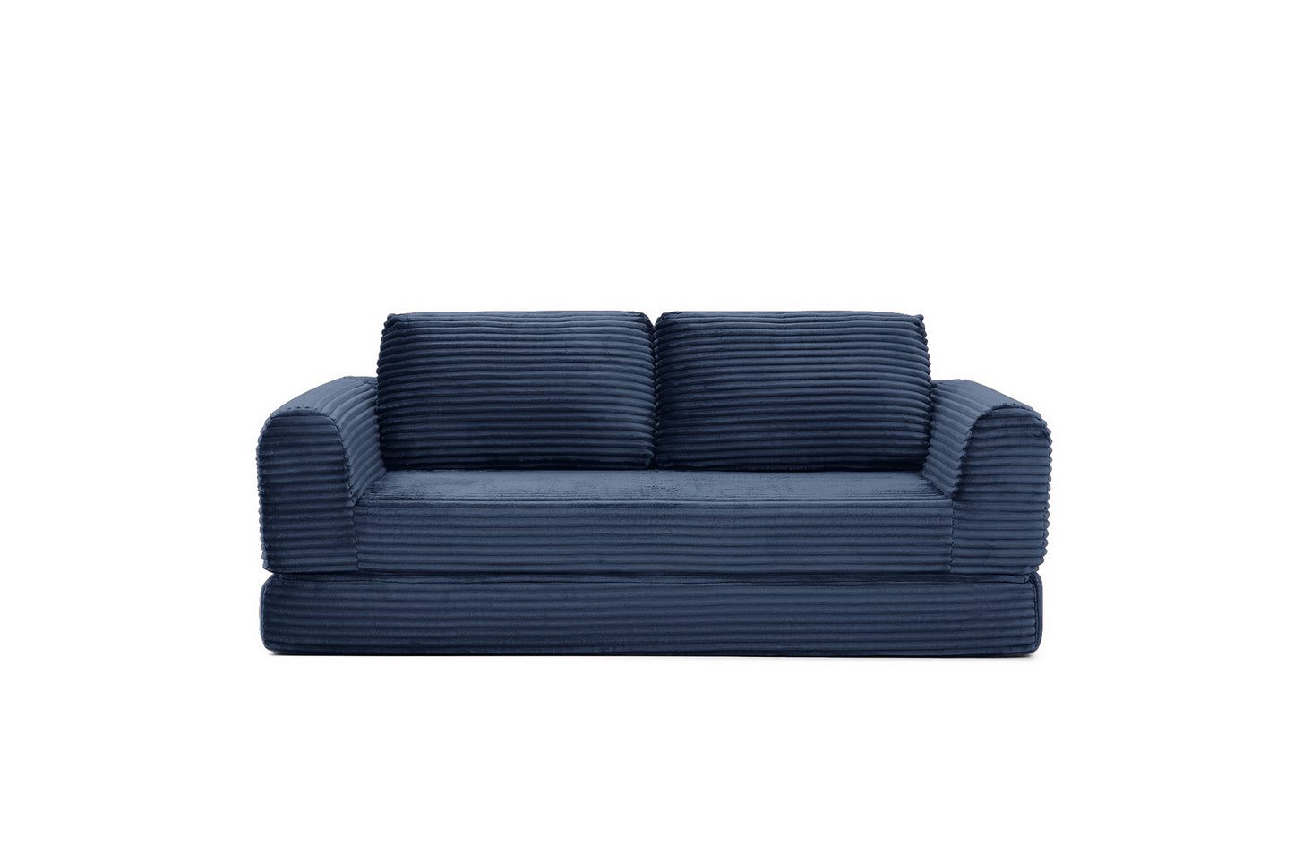 Corduroy Compression Sofa — 2/3/5-Seat — Blue / 3-Seat