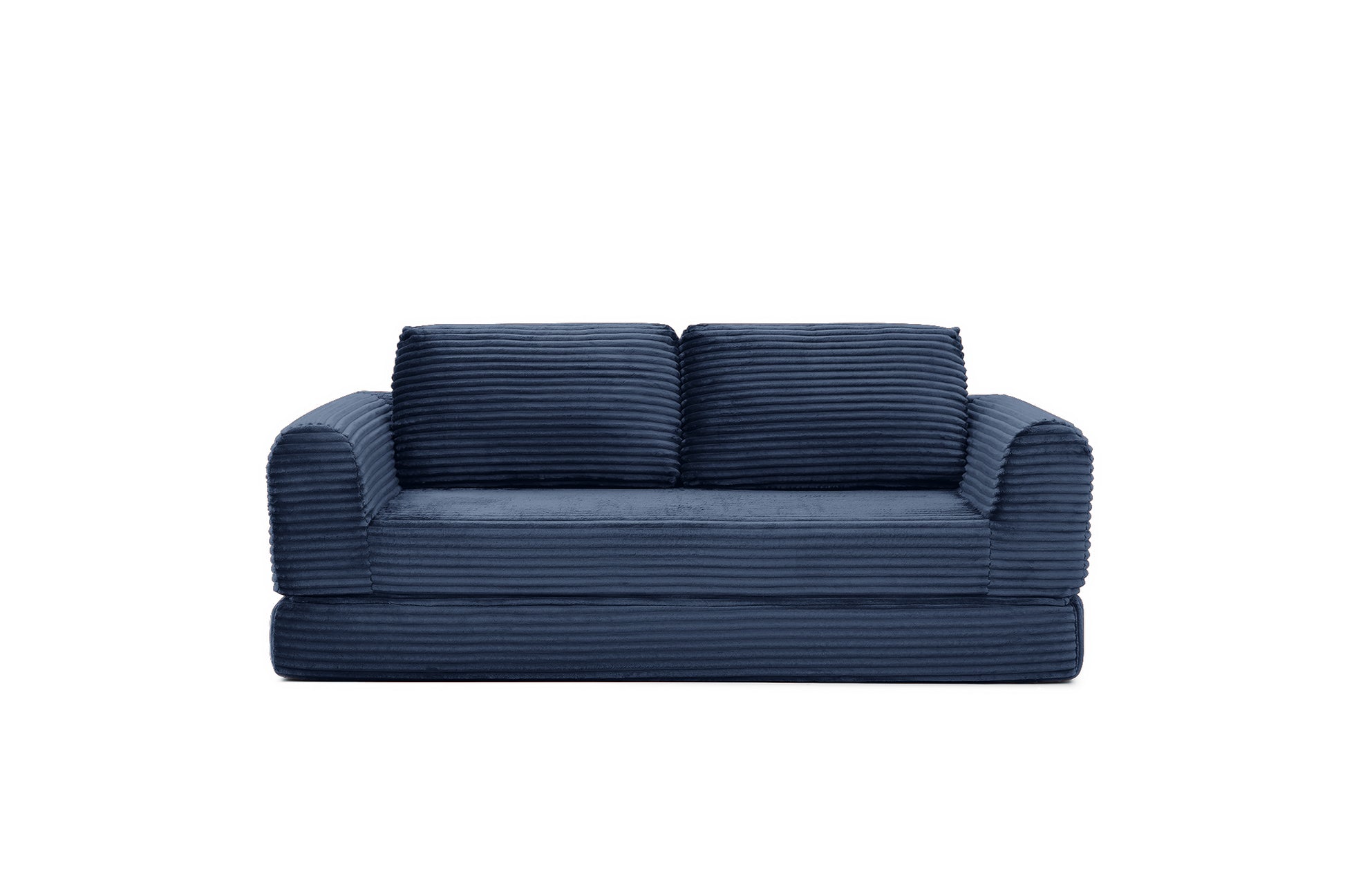 Corduroy Compression Sofa — 2/3/5-Seat — Blue / 3-Seat
