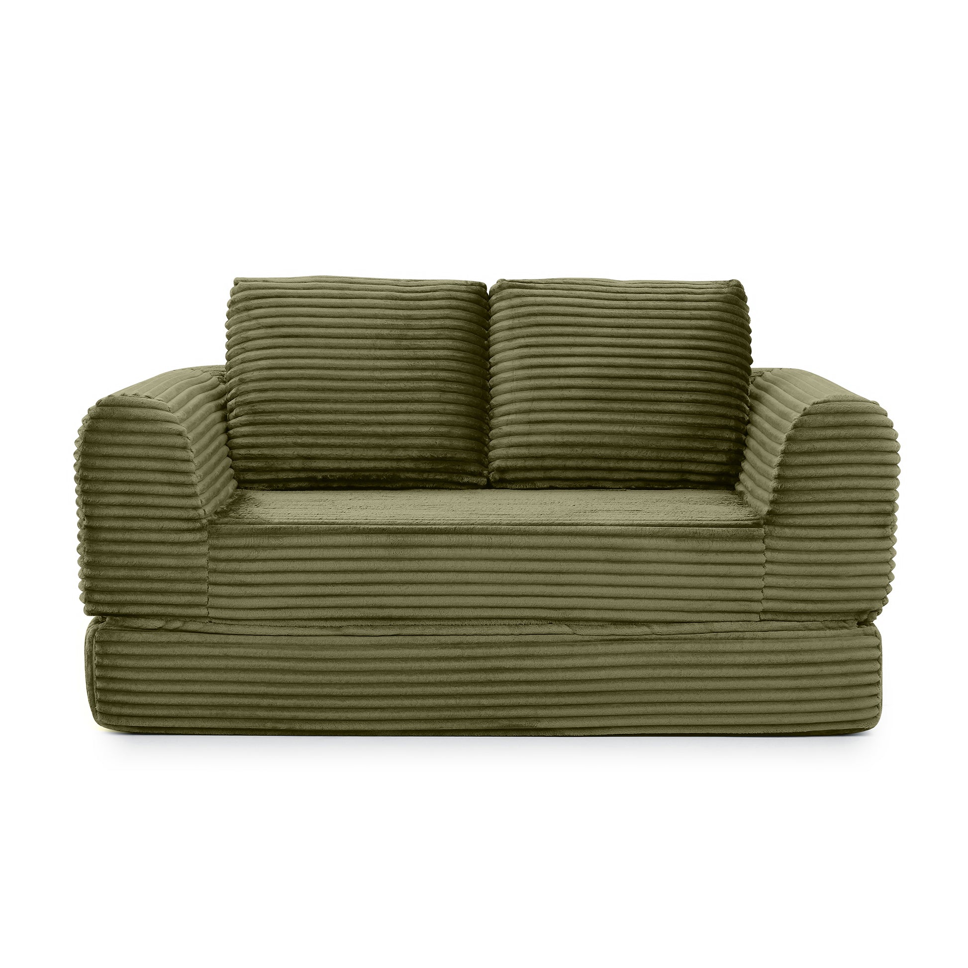 Corduroy Compression Sofa — 2/3/5-Seat — Green / 2-Seat
