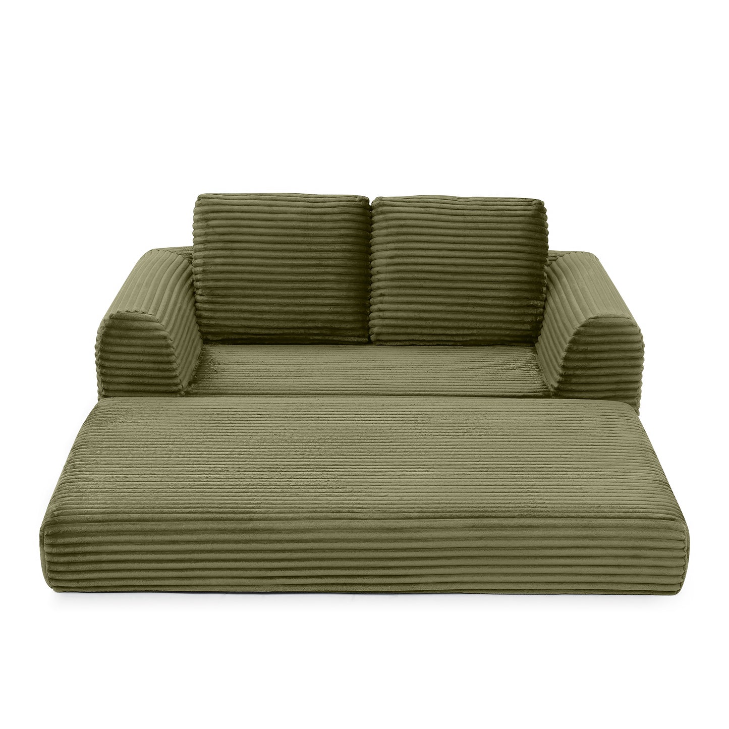 Corduroy Compression Sofa — 2/3/5-Seat — Green / 2-Seat