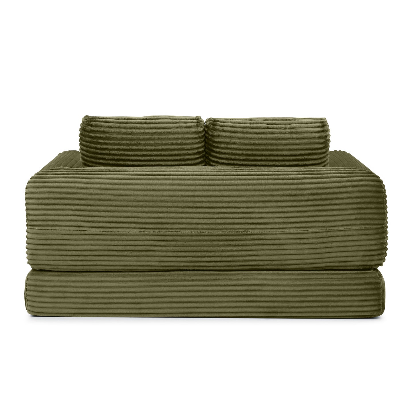 Corduroy Compression Sofa — 2/3/5-Seat — Green / 2-Seat