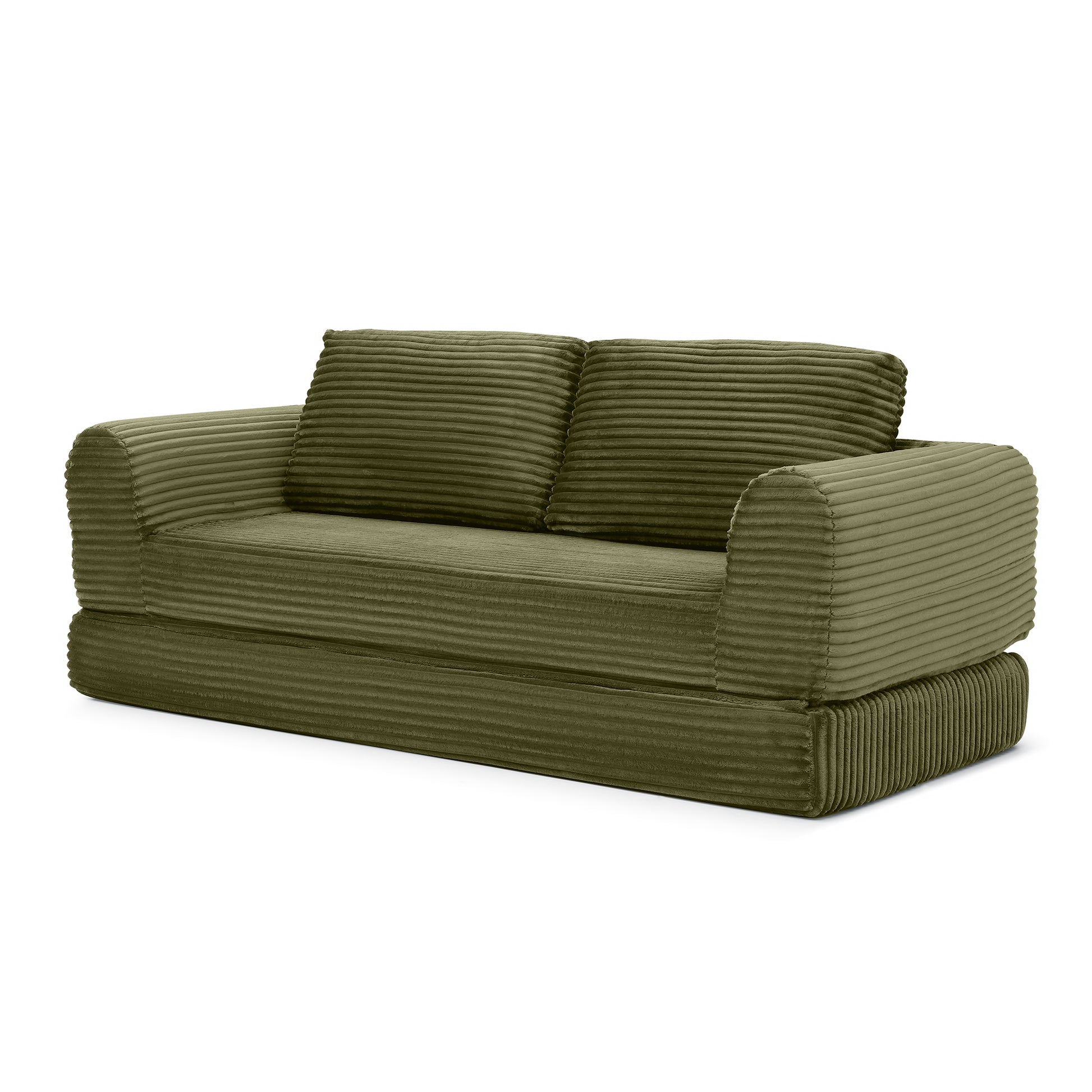 Corduroy Compression Sofa — 2/3/5-Seat — Green / 3-Seat