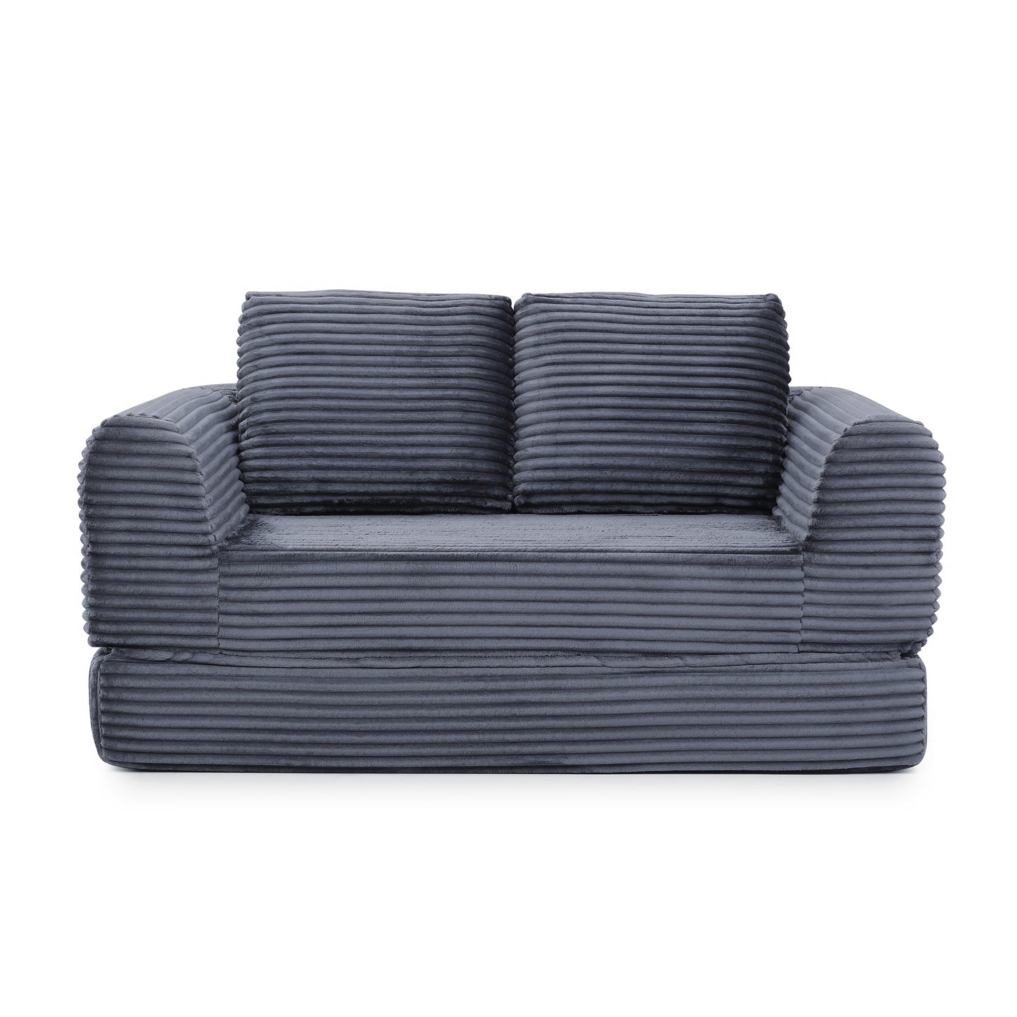 Corduroy Compression Sofa — 2/3/5-Seat — Grey / 2-Seat