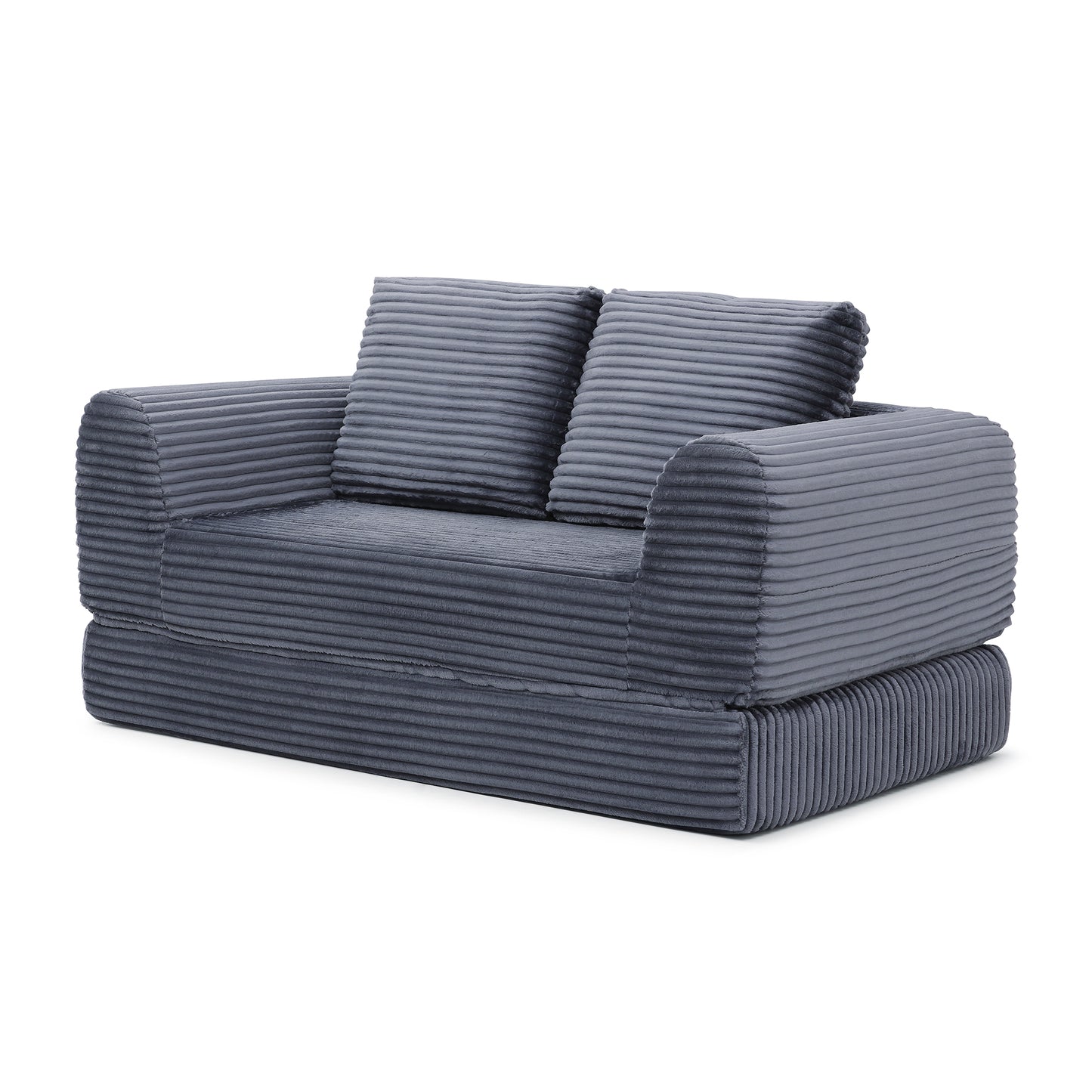 Corduroy Compression Sofa — 2/3/5-Seat — Grey / 2-Seat