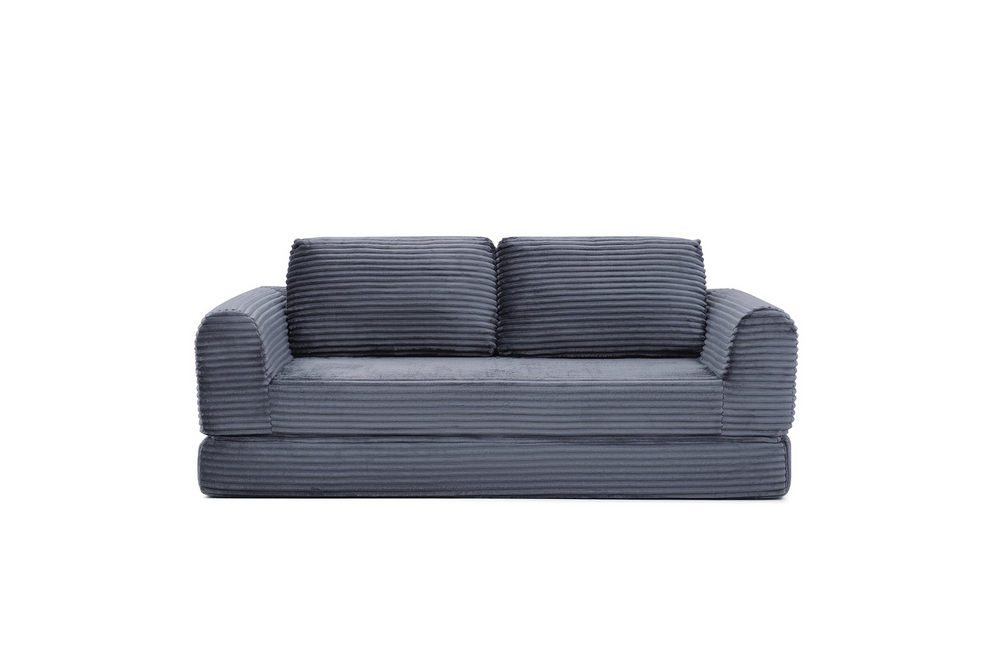 Corduroy Compression Sofa — 2/3/5-Seat — Grey / 3-Seat