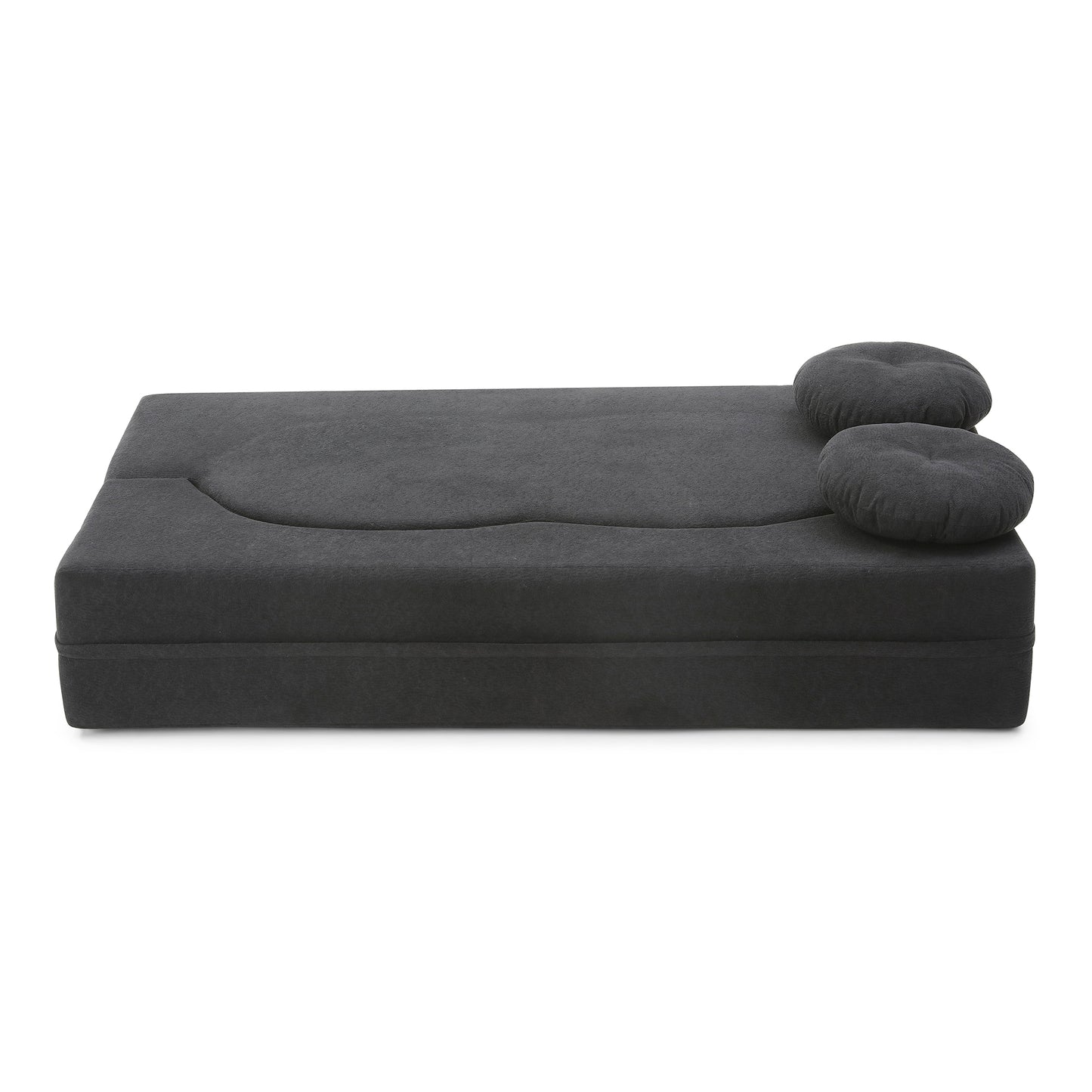 Cotton Linen Compression Loveseat — 2-Seat — Black