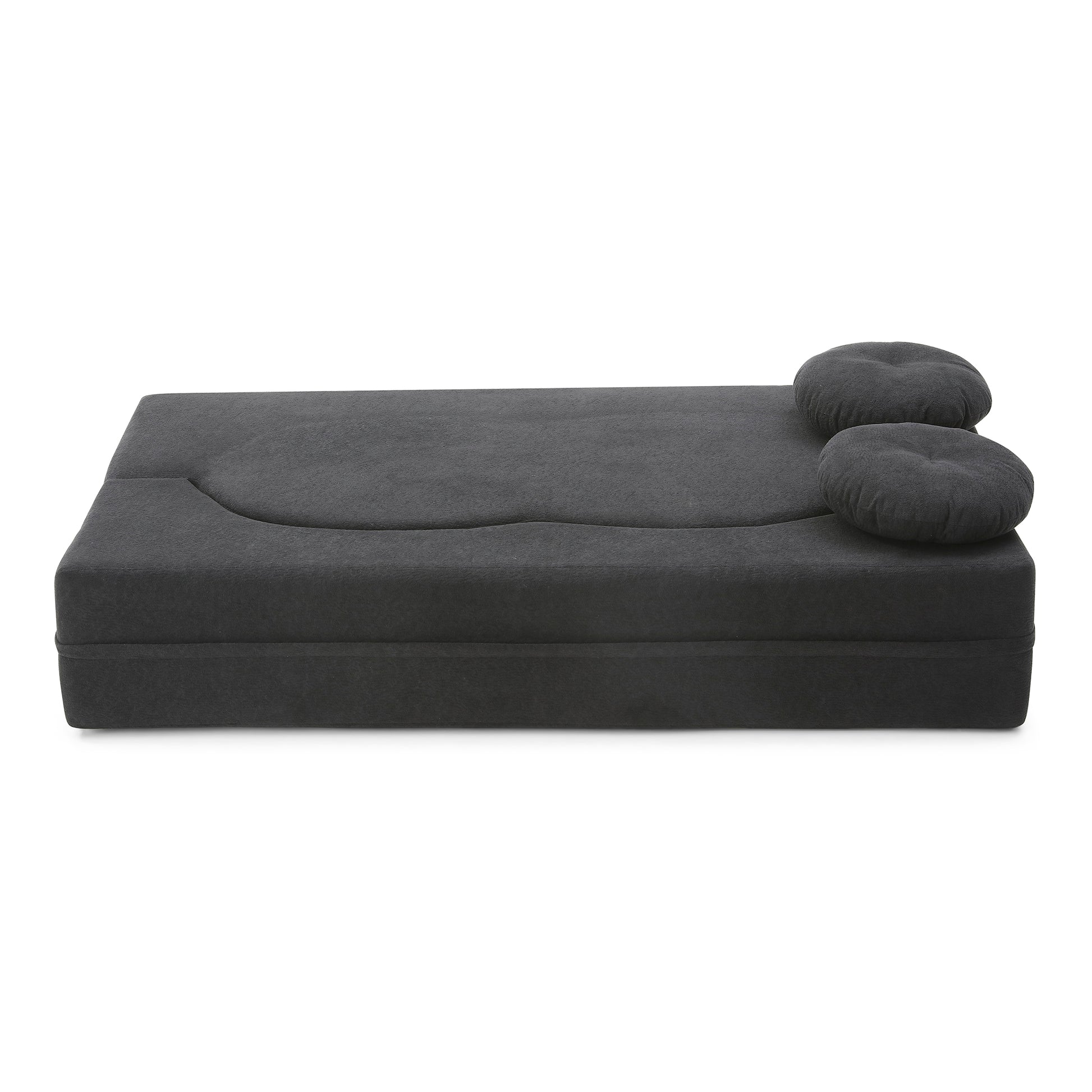 Cotton Linen Compression Loveseat — 2-Seat — Black
