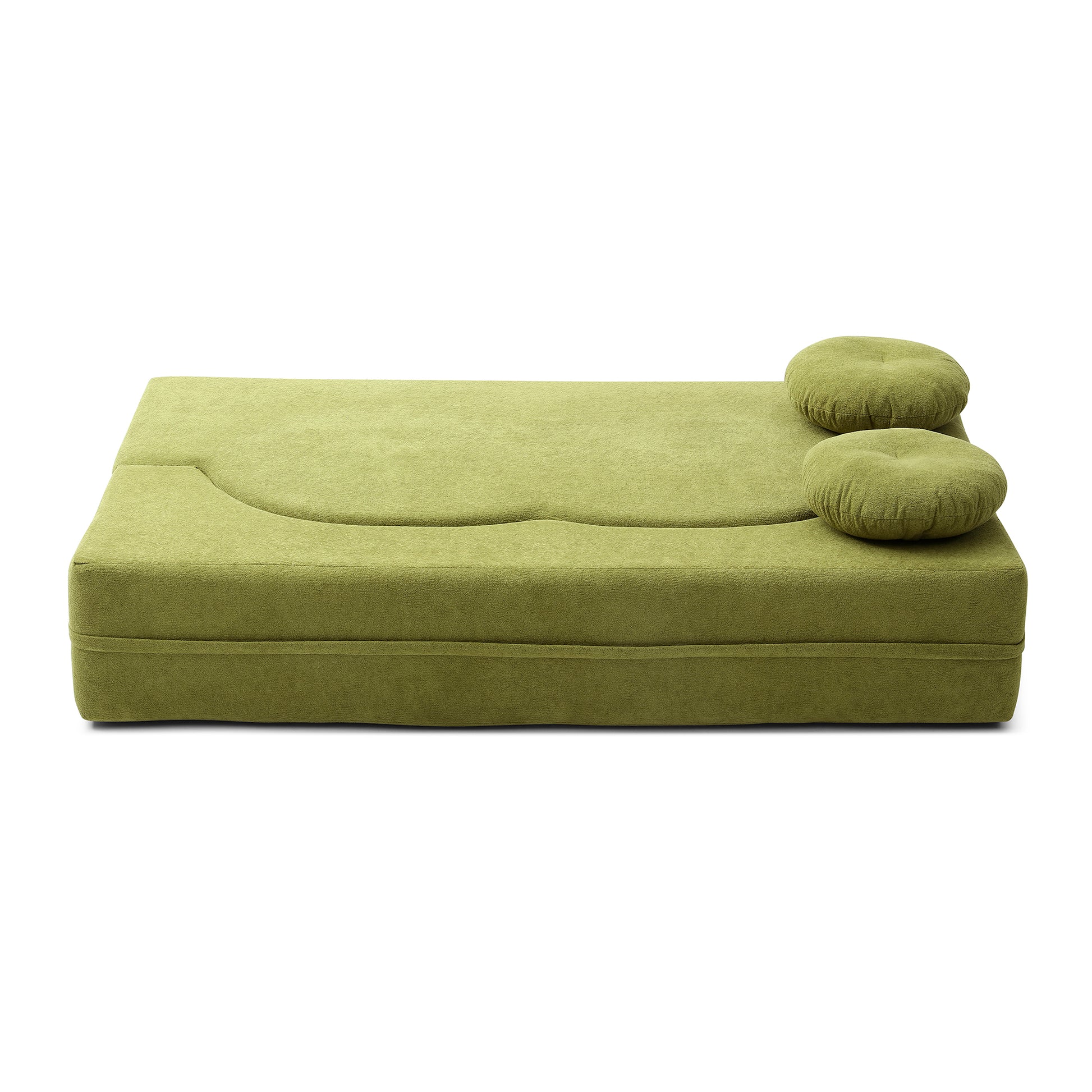 Cotton Linen Compression Loveseat — 2-Seat — Green