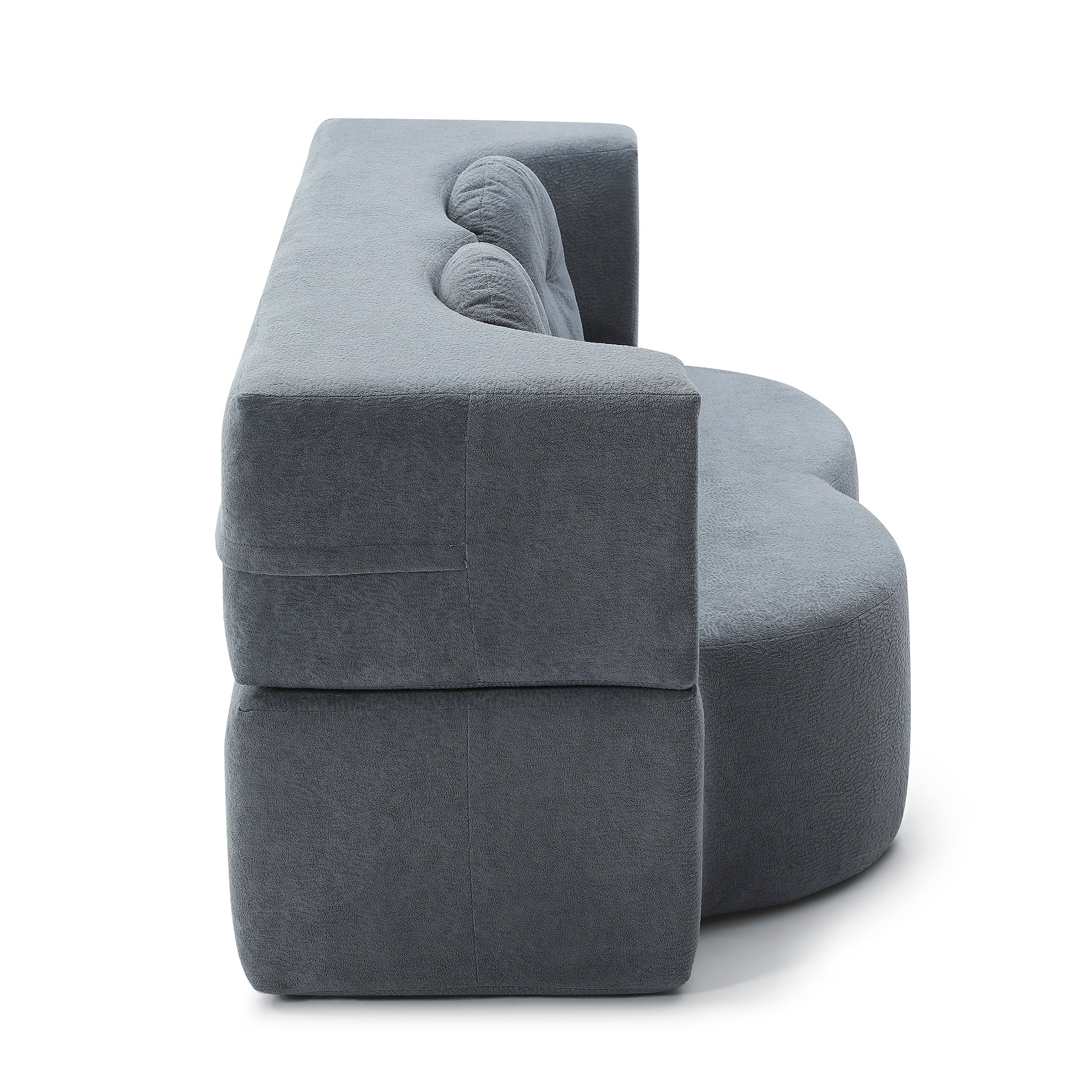 Cotton Linen Compression Loveseat — 2-Seat — Grey