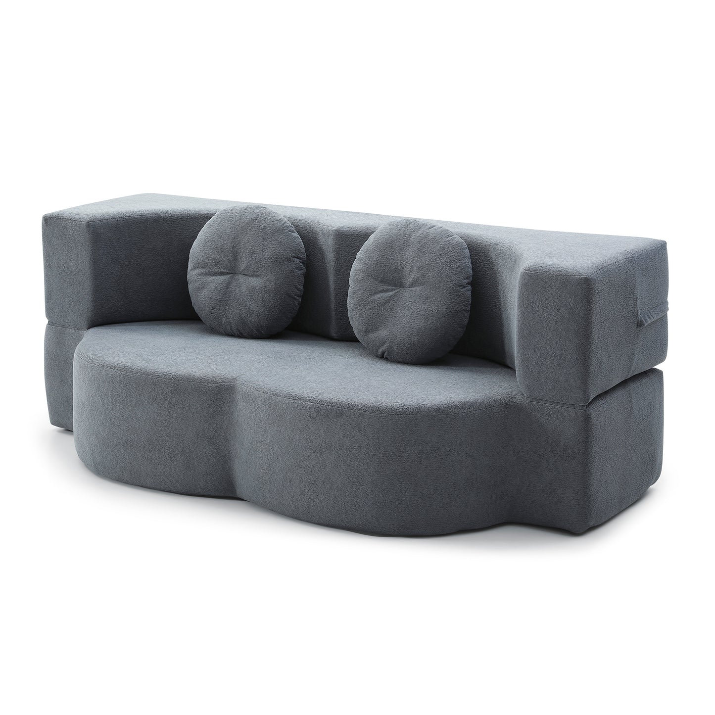 Cotton Linen Compression Loveseat — 2-Seat — Grey