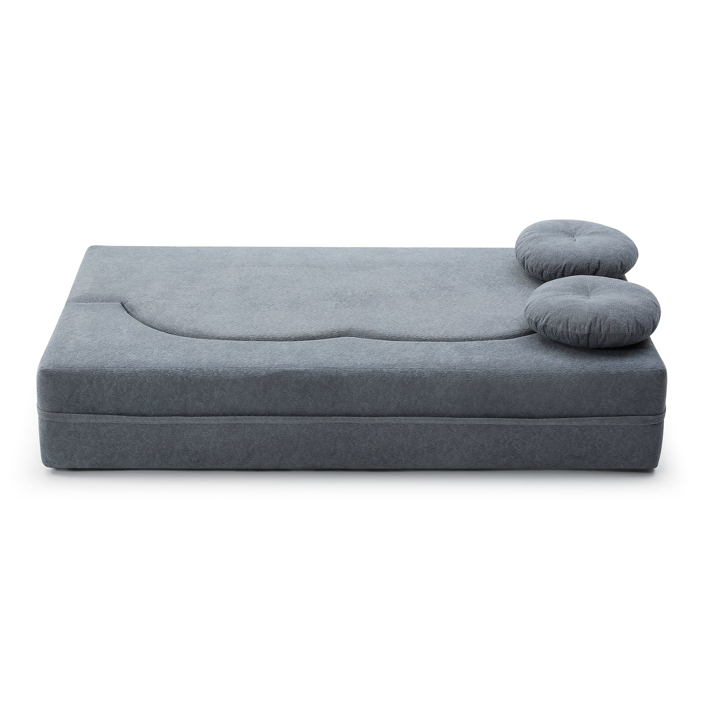 Cotton Linen Compression Loveseat — 2-Seat — Grey