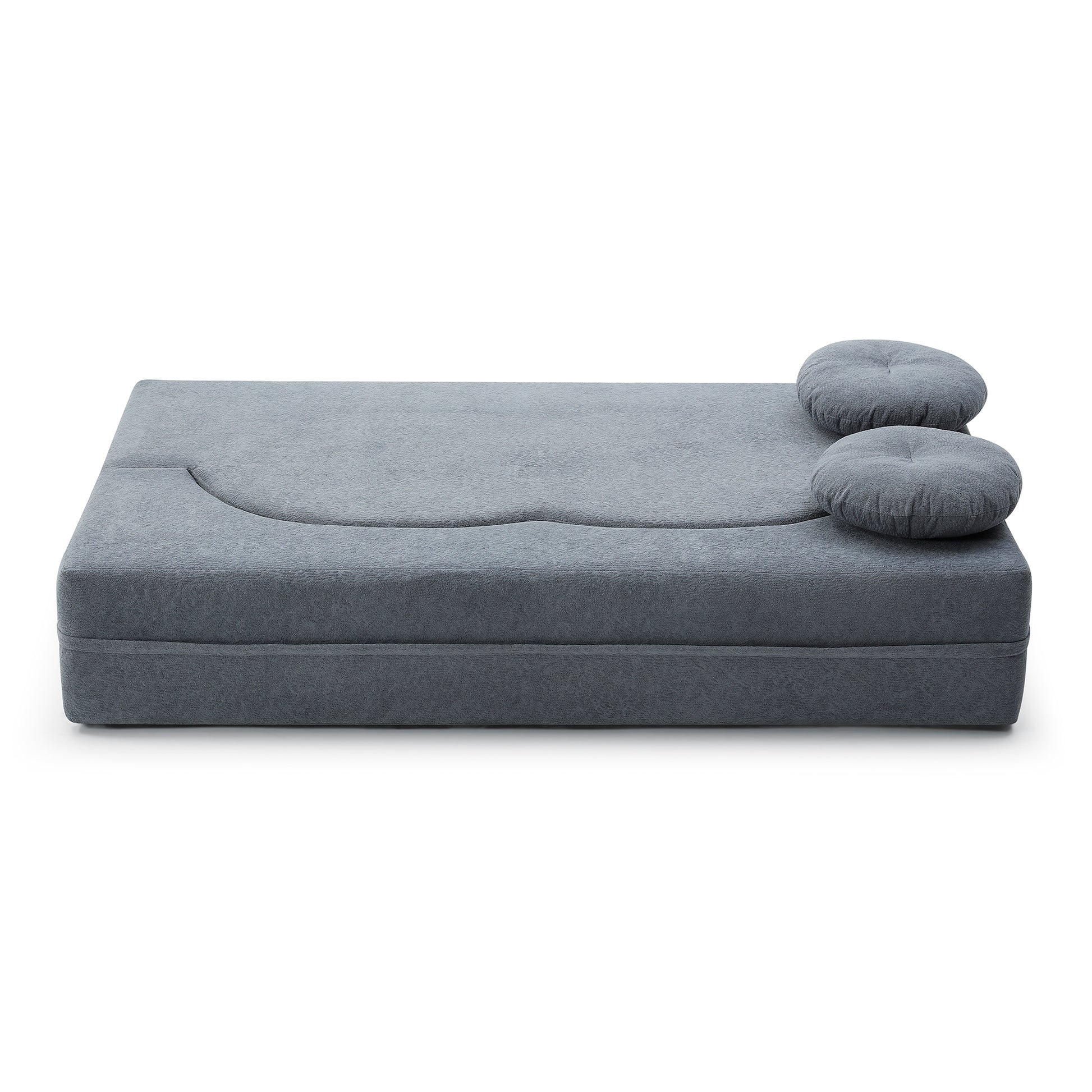Cotton Linen Compression Loveseat — 2-Seat — Grey