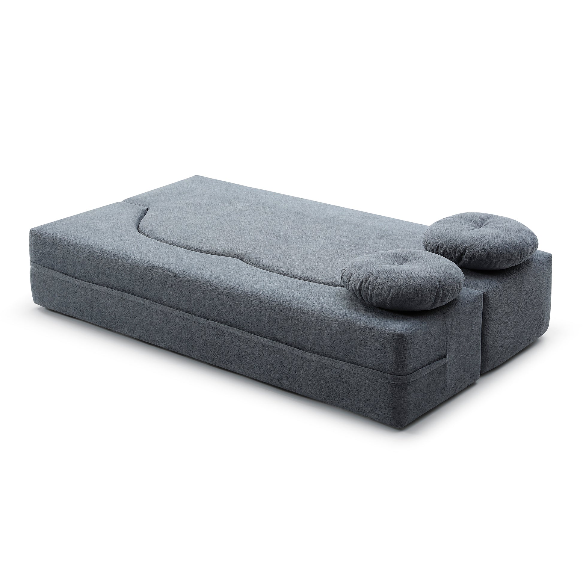 Cotton Linen Compression Loveseat — 2-Seat — Grey