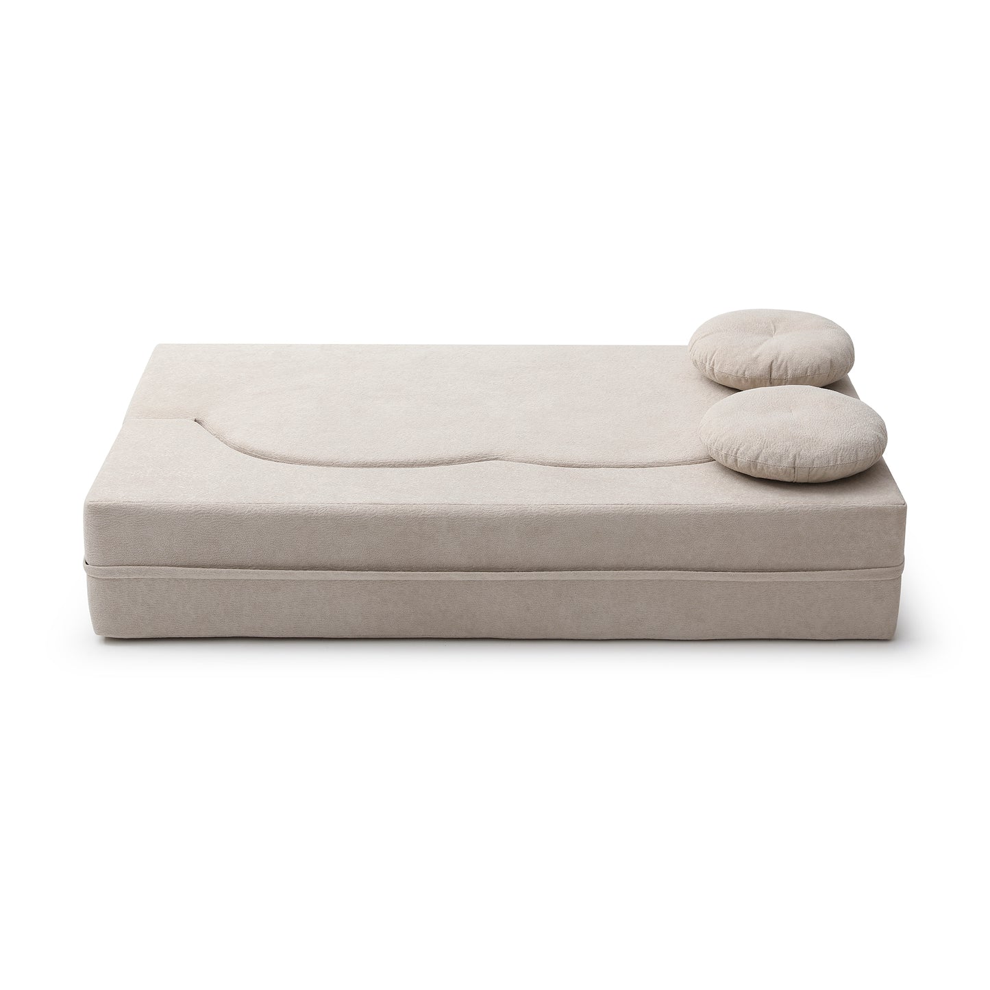 Cotton Linen Compression Loveseat — 2-Seat — Khaki