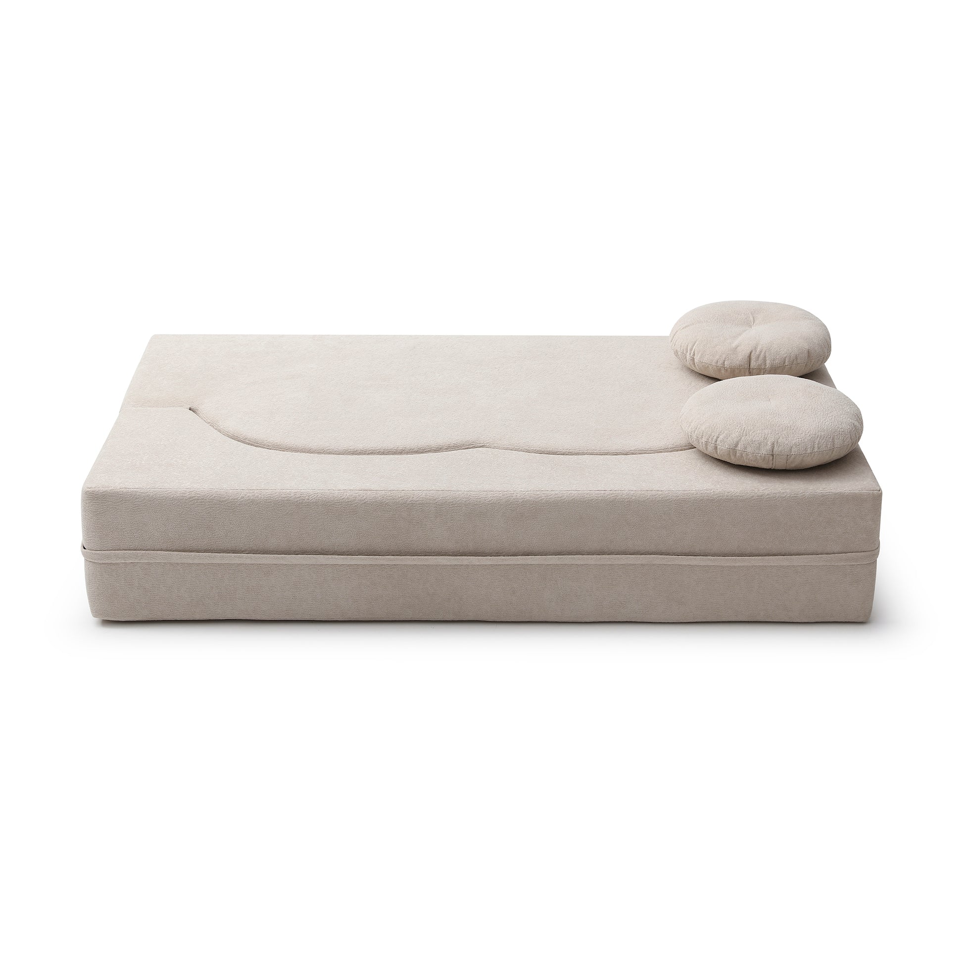 Cotton Linen Compression Loveseat — 2-Seat — Khaki