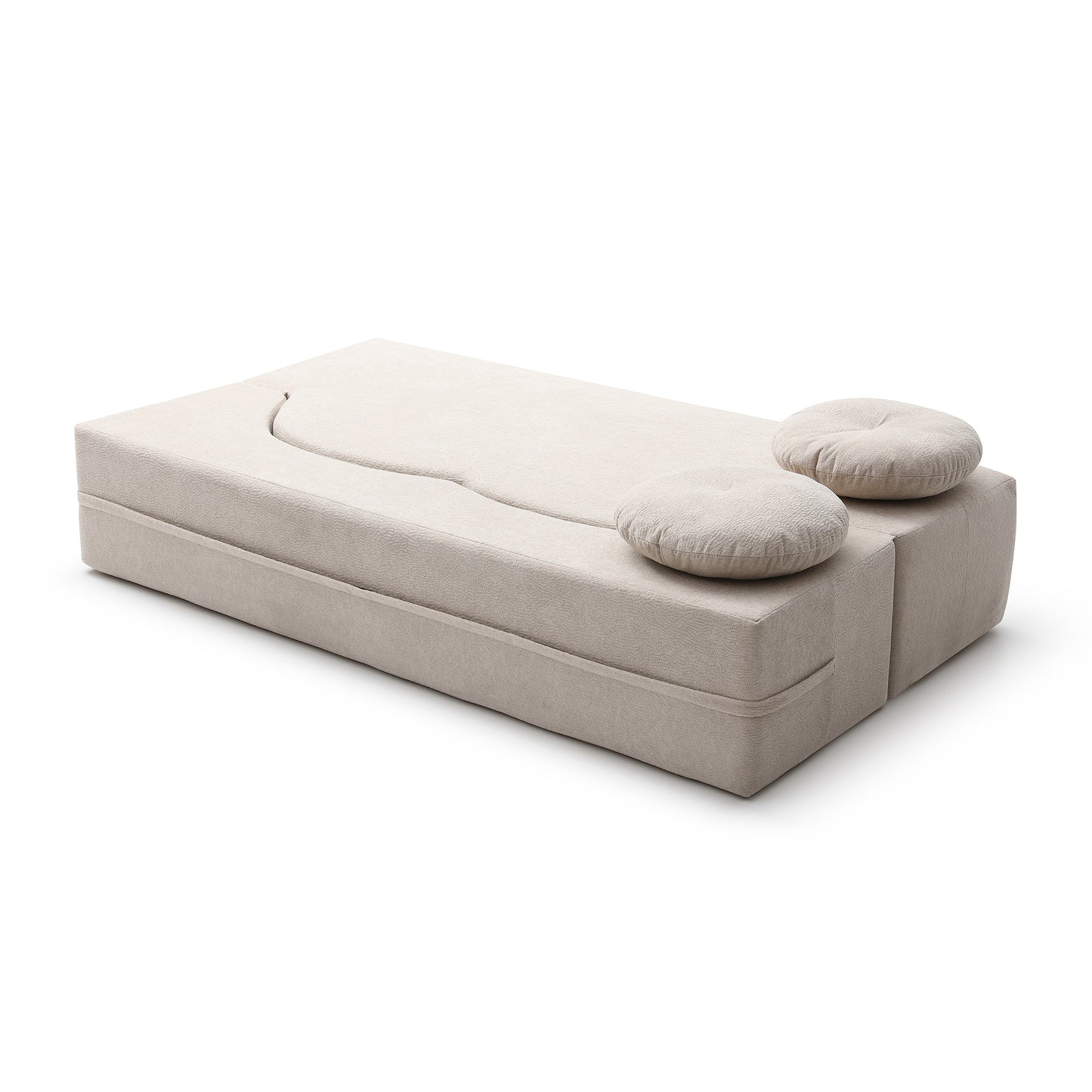 Cotton Linen Compression Loveseat — 2-Seat — Khaki