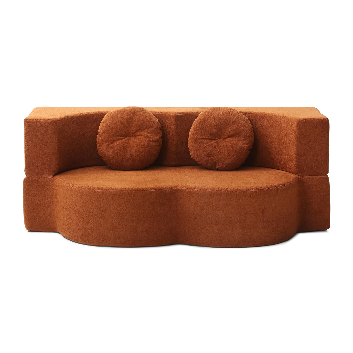 Cotton Linen Compression Loveseat — 2-Seat — Orange