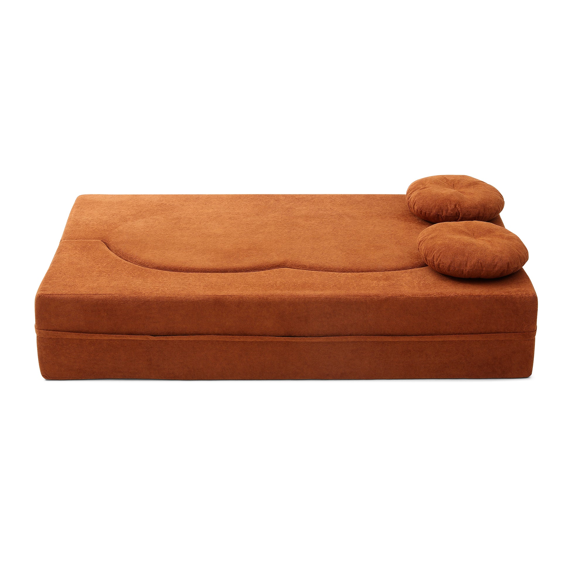 Cotton Linen Compression Loveseat — 2-Seat — Orange