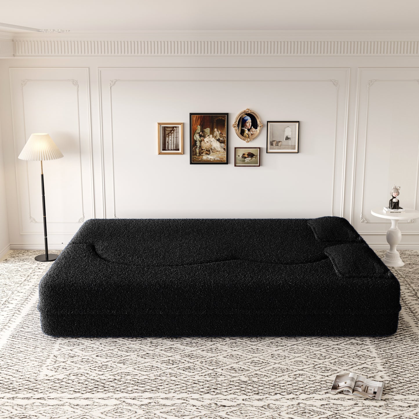 Corduroy Compression Loveseat — 2-Seat, 78"W — Black