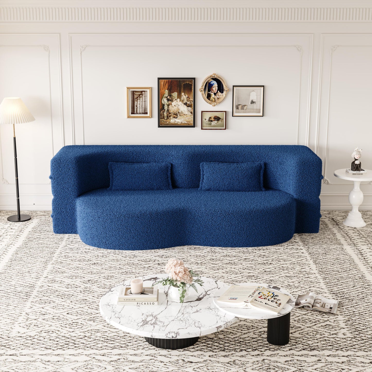 Corduroy Compression Loveseat — 2-Seat, 78"W — Blue