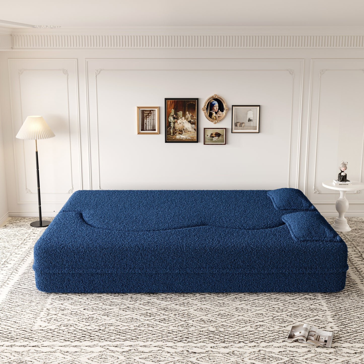 Corduroy Compression Loveseat — 2-Seat, 78"W — Blue