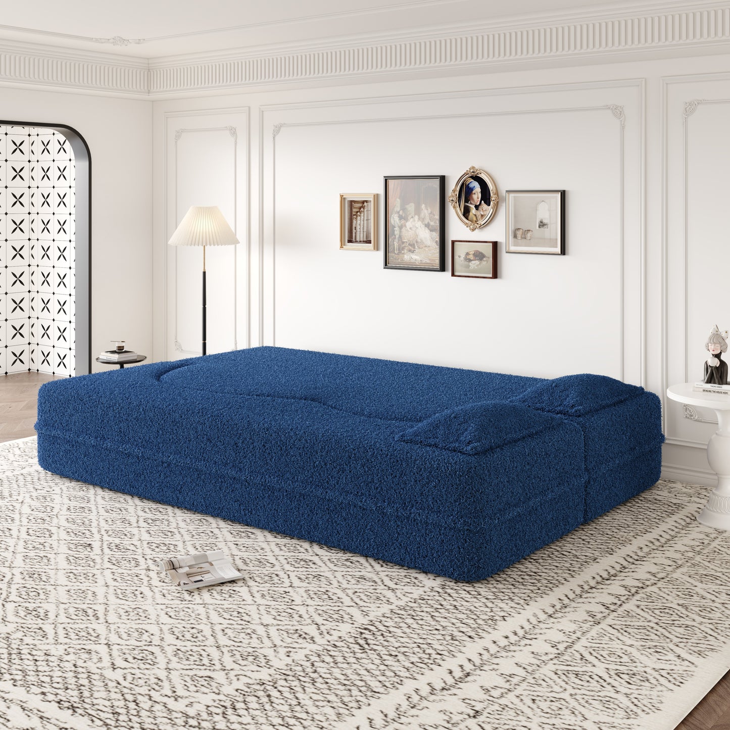 Corduroy Compression Loveseat — 2-Seat, 78"W — Blue