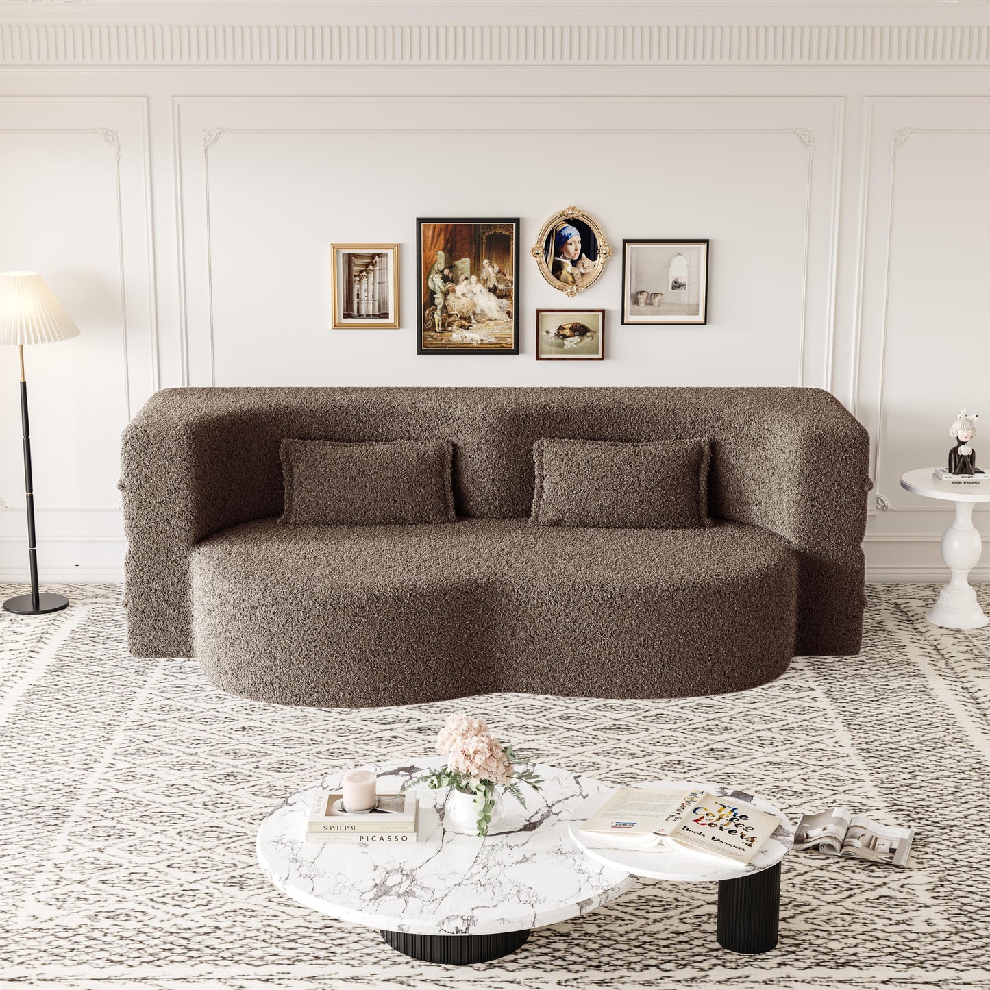 Corduroy Compression Loveseat — 2-Seat, 78"W — Brown