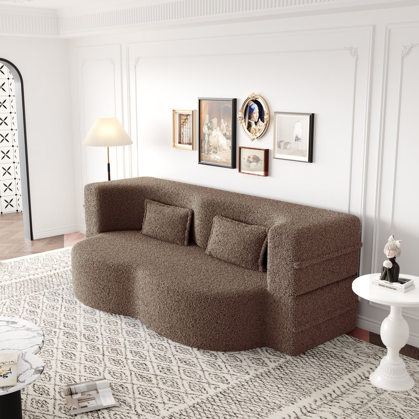 Corduroy Compression Loveseat — 2-Seat, 78"W — Brown