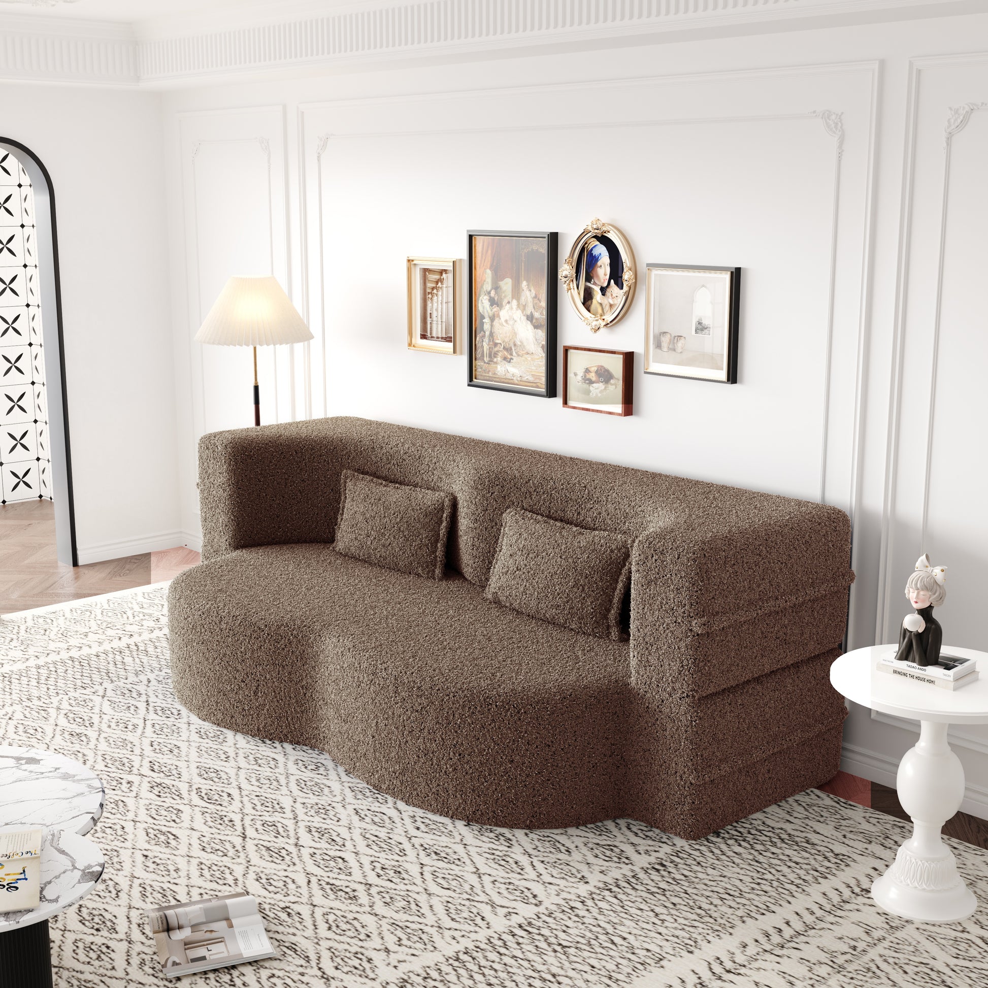 Corduroy Compression Loveseat — 2-Seat, 78"W — Brown