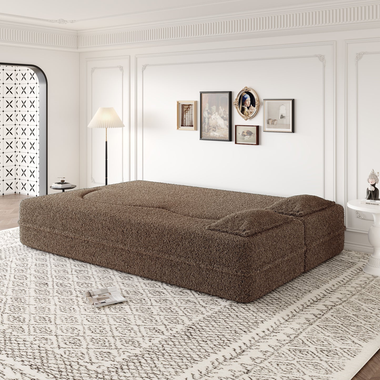 Corduroy Compression Loveseat — 2-Seat, 78"W — Brown