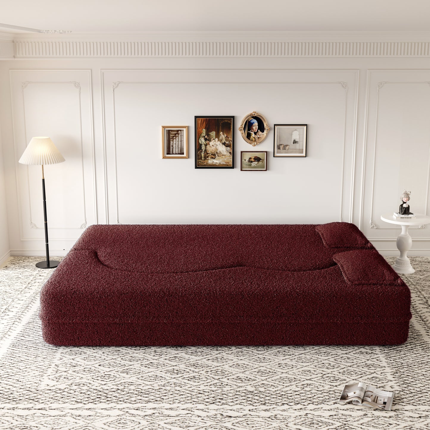 Corduroy Compression Loveseat — 2-Seat, 78"W — Burgundy