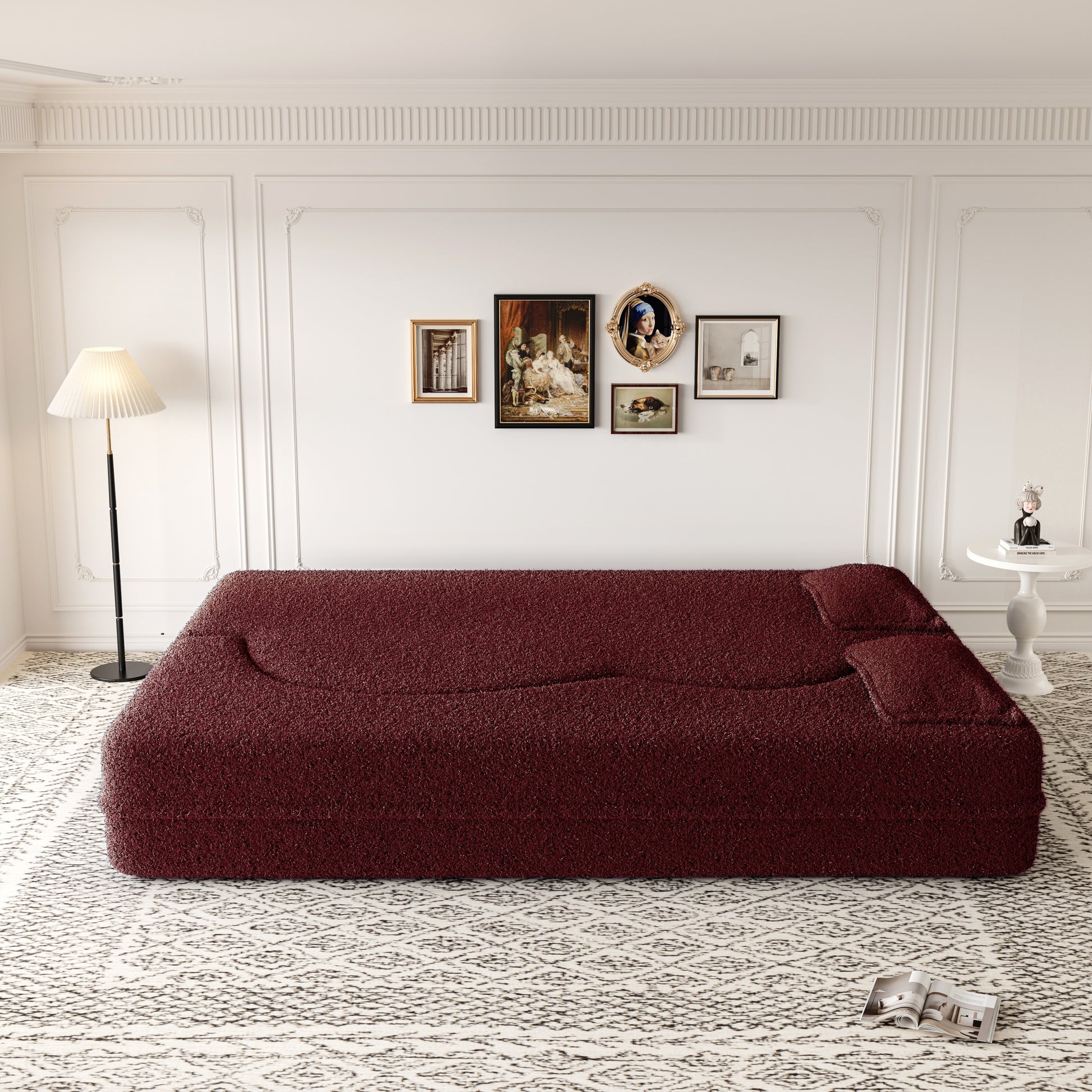 Corduroy Compression Loveseat — 2-Seat, 78"W — Burgundy