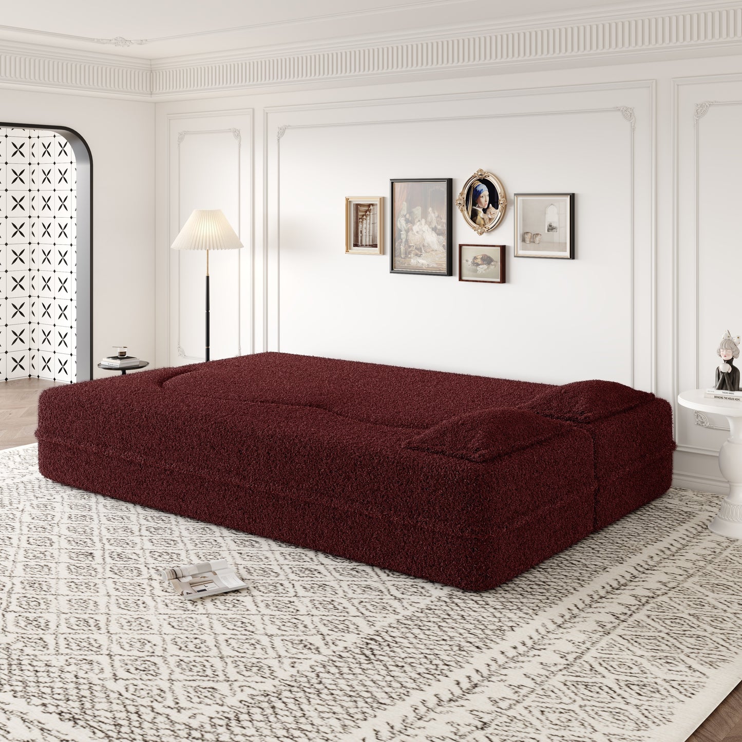 Corduroy Compression Loveseat — 2-Seat, 78"W — Burgundy