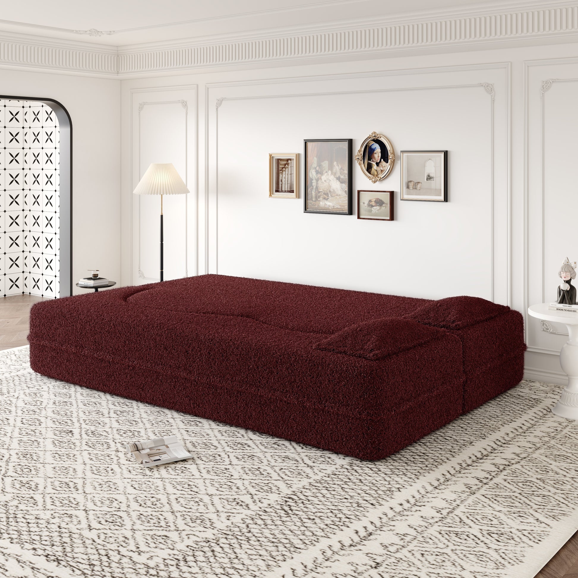 Corduroy Compression Loveseat — 2-Seat, 78"W — Burgundy